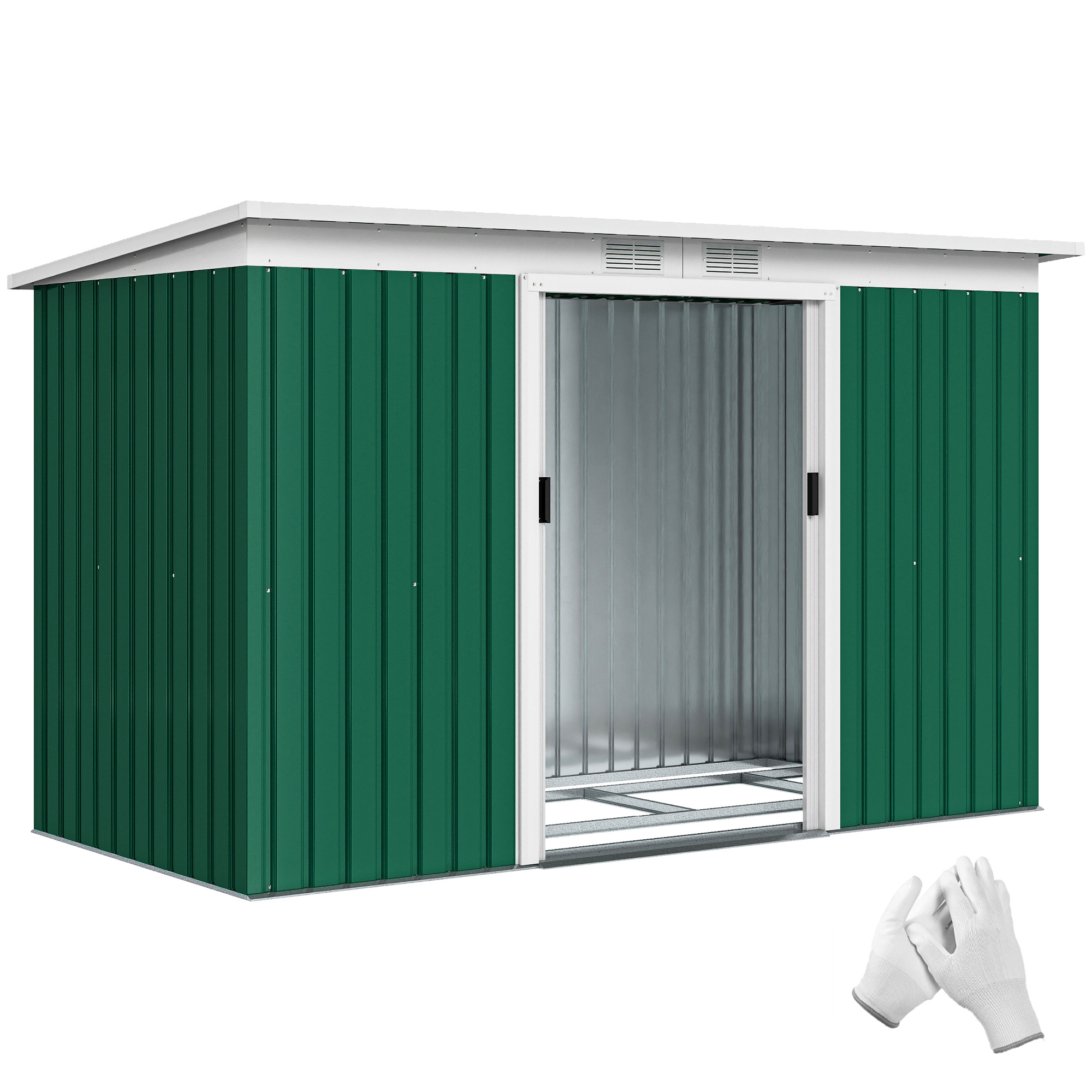 Gartenhaus 3,6 M², Schiebetür, 280 X 130 X 172 Cm, Dunkelgrün