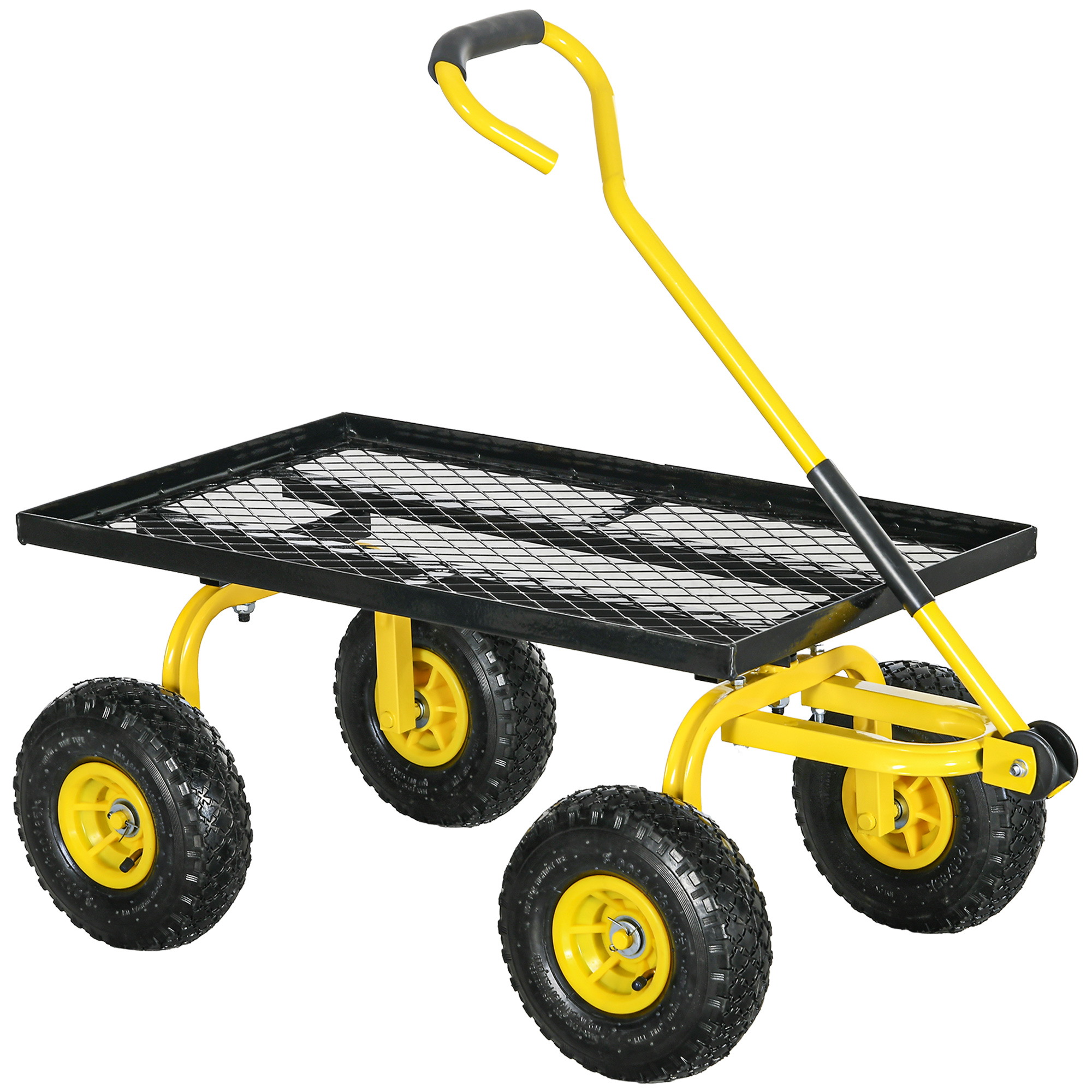 Gartenwagen, 4 Räder, 94 X 48,5 X 100 Cm, Gelb