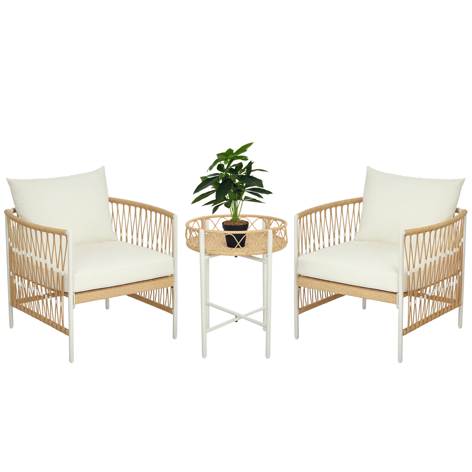 Gartenmöbel-set, Tisch Und Passende Sitzgelegenheiten, 72 X 66 X 64 Cm, Gelb