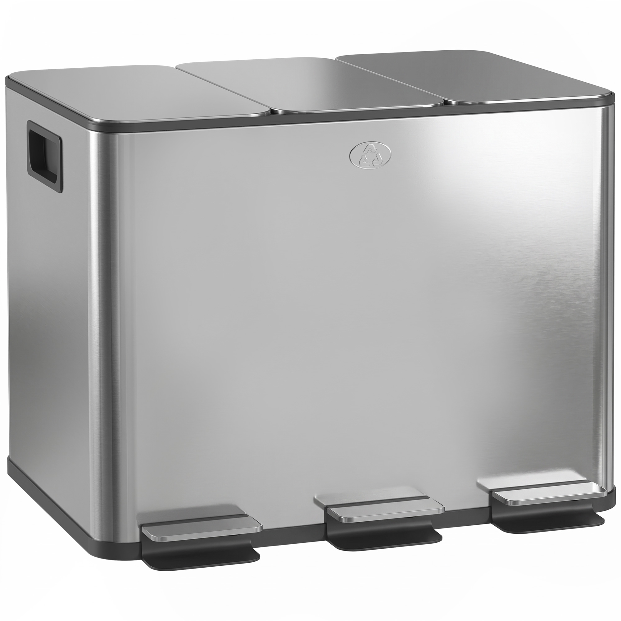 Mülltrenner, 3 X 20 L, 61,9 X 36,6 X 56,7 Cm, Silber