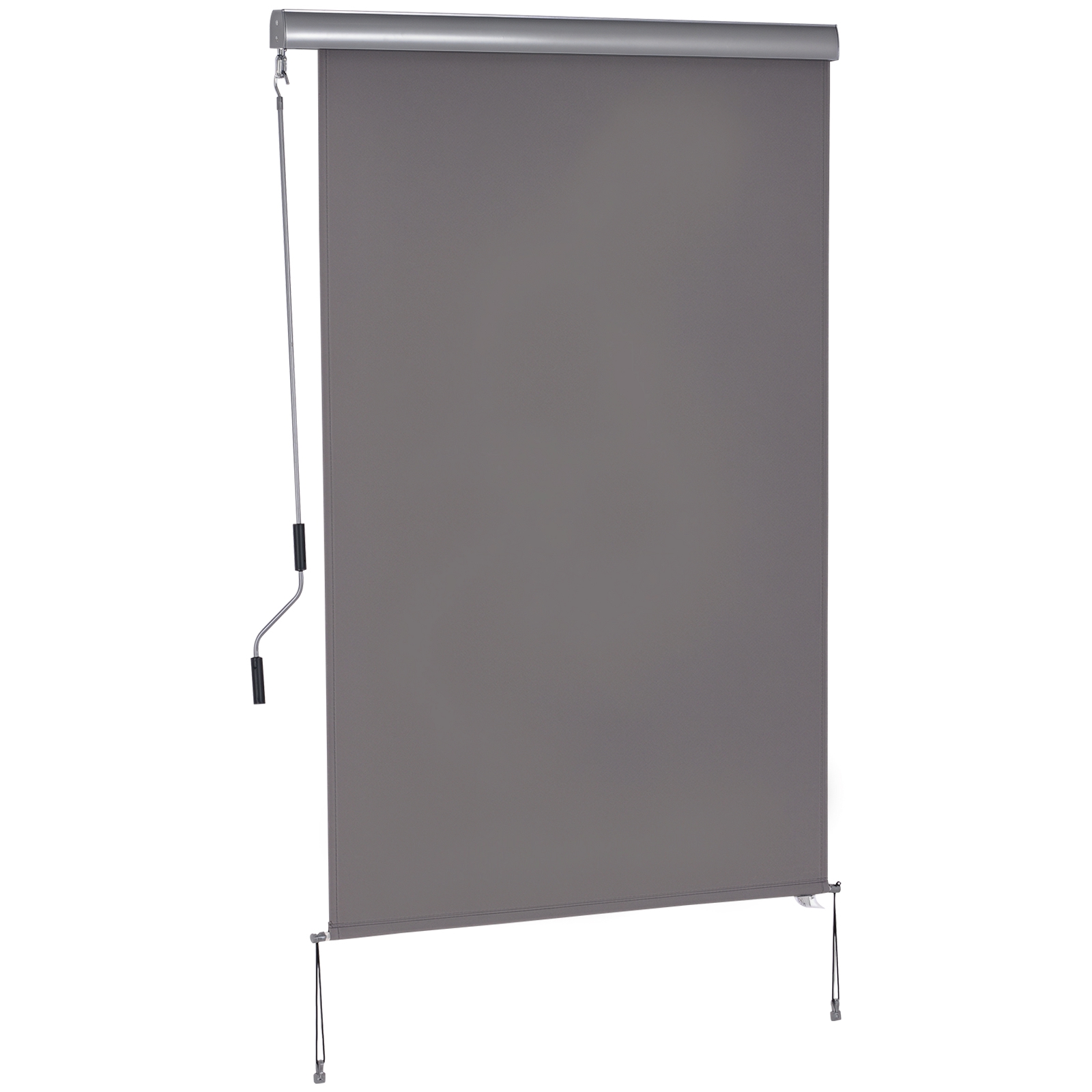 Außenrollo, Verstellbarer Schatten Und Sonnenschutz, 200 X 120 Cm, Grau