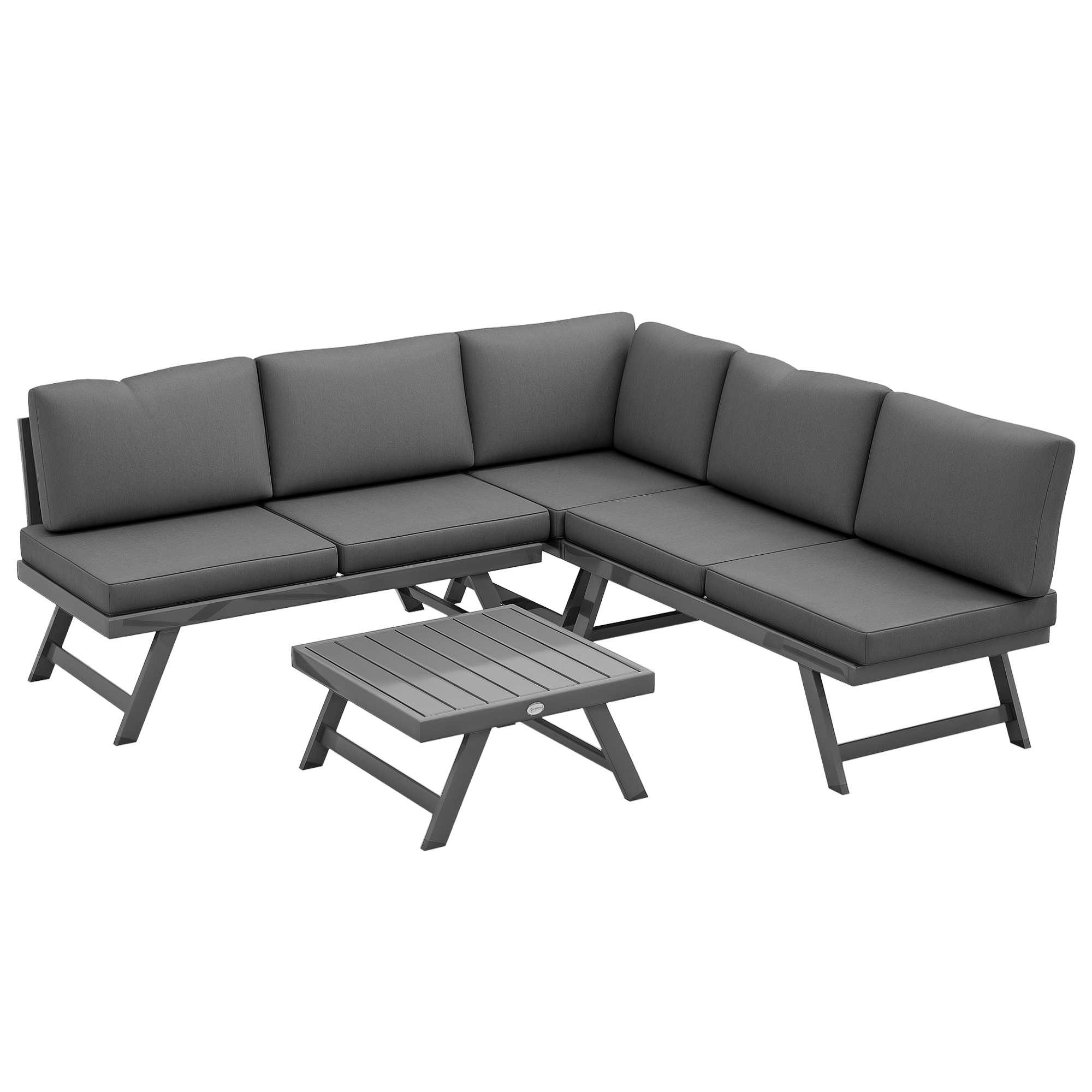 Gartenmöbelset, Für Den Außenbereich, 115 X 61 X 65 Cm, Grau
