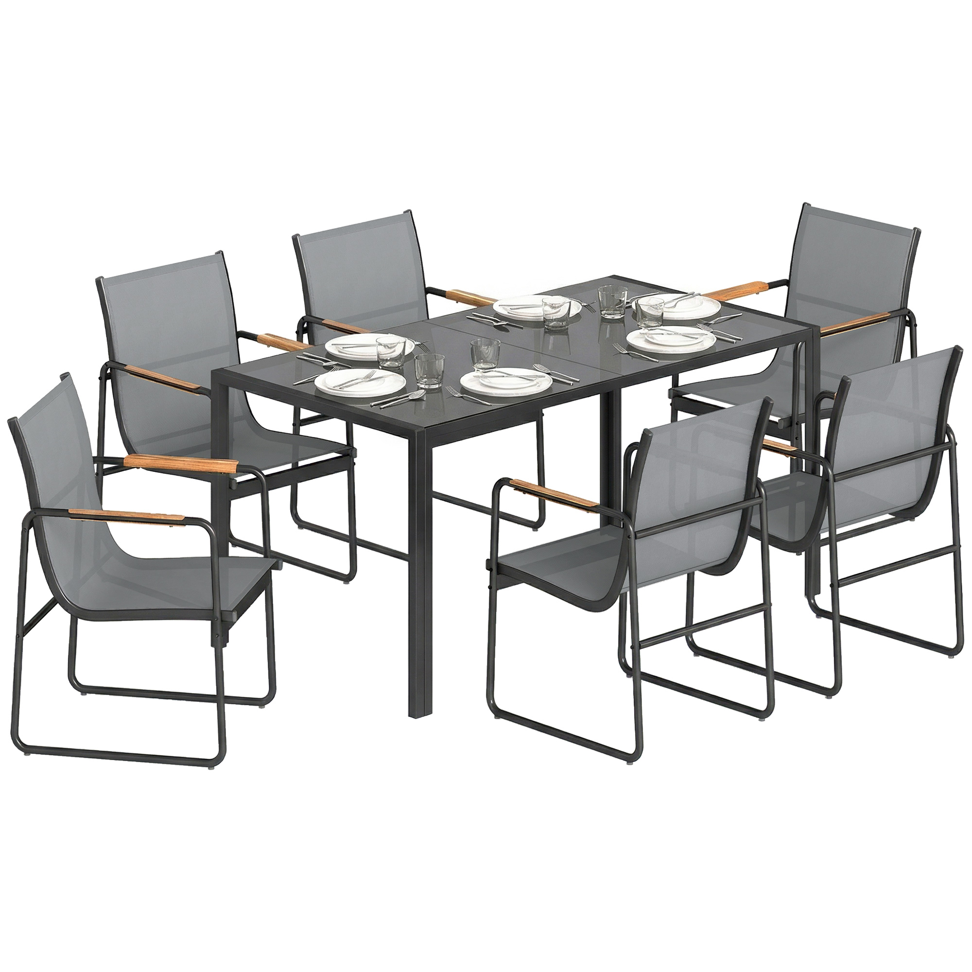 Gartenmöbelset, Mit Kissen, 150 X 80 X 73 Cm, Grau