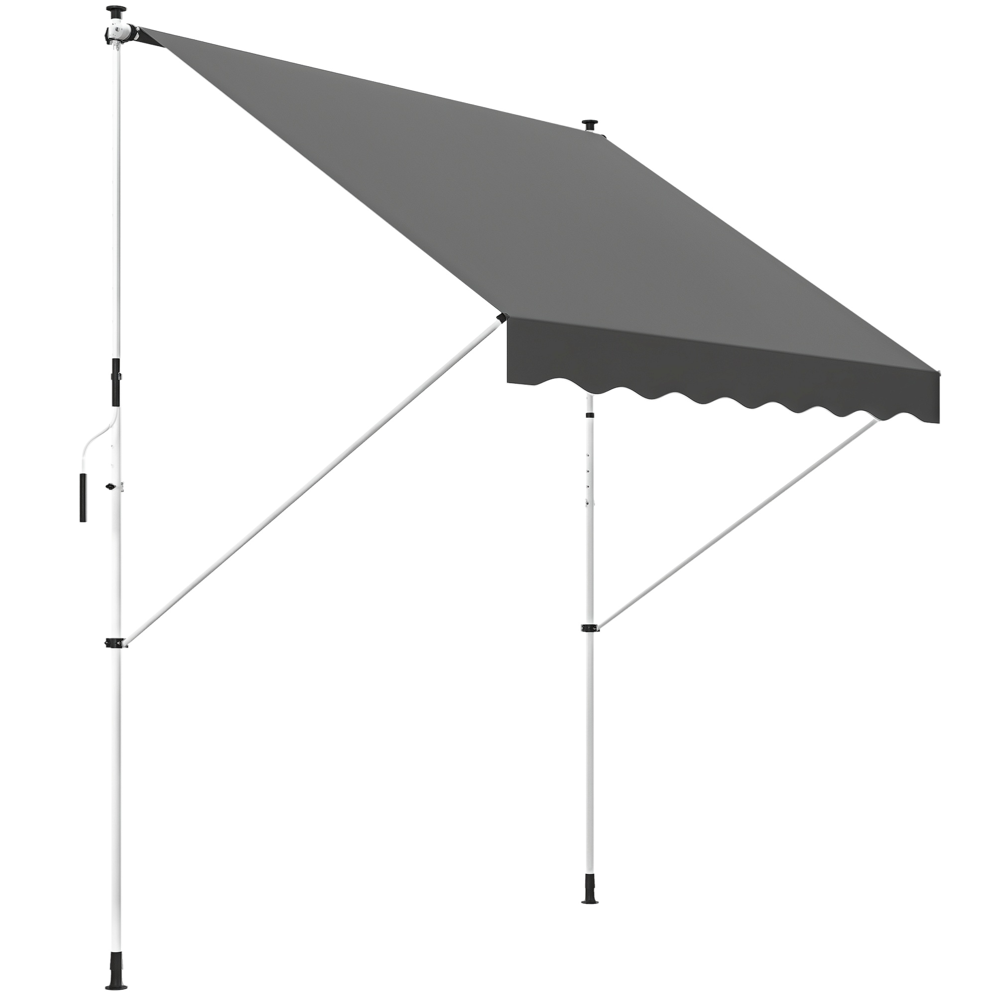 Manuelle Markise, Verstellbare Neigung, 300 X 150 X 280 Cm, Grau