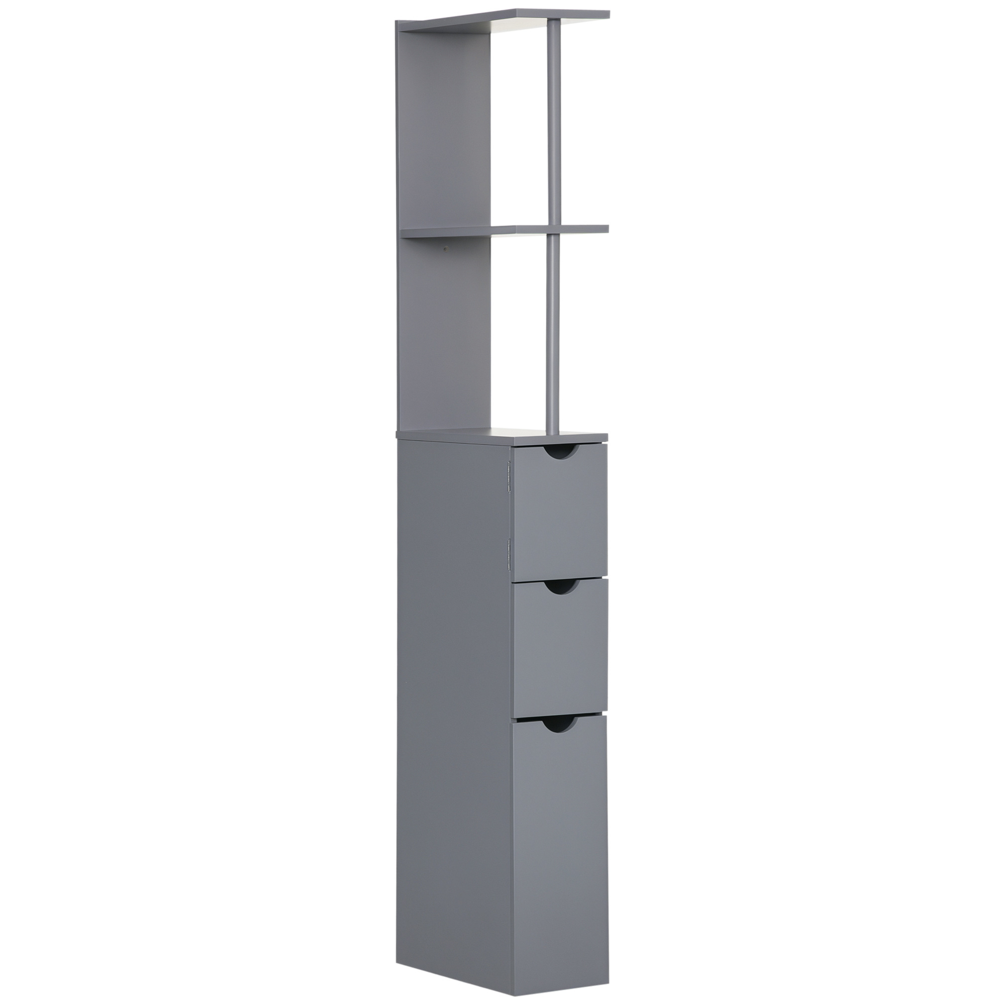 Badezimmer-hochschrank, Feuchtigkeitsbeständig, 33 X 15 X 136,8 Cm, Grau