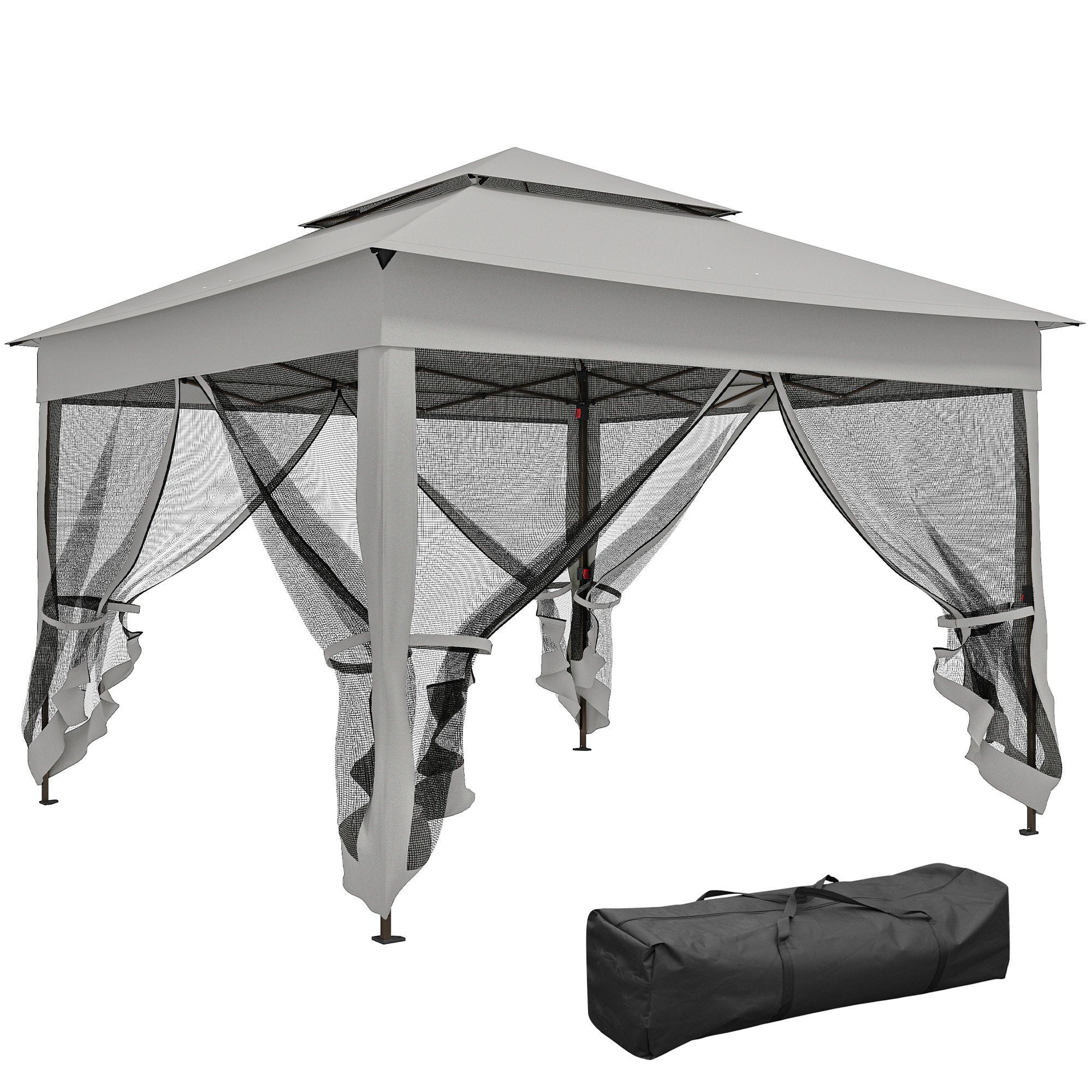Barnum-pavillon Pop-up Klappbar, 325 X 325 X 270 Cm, Grau
