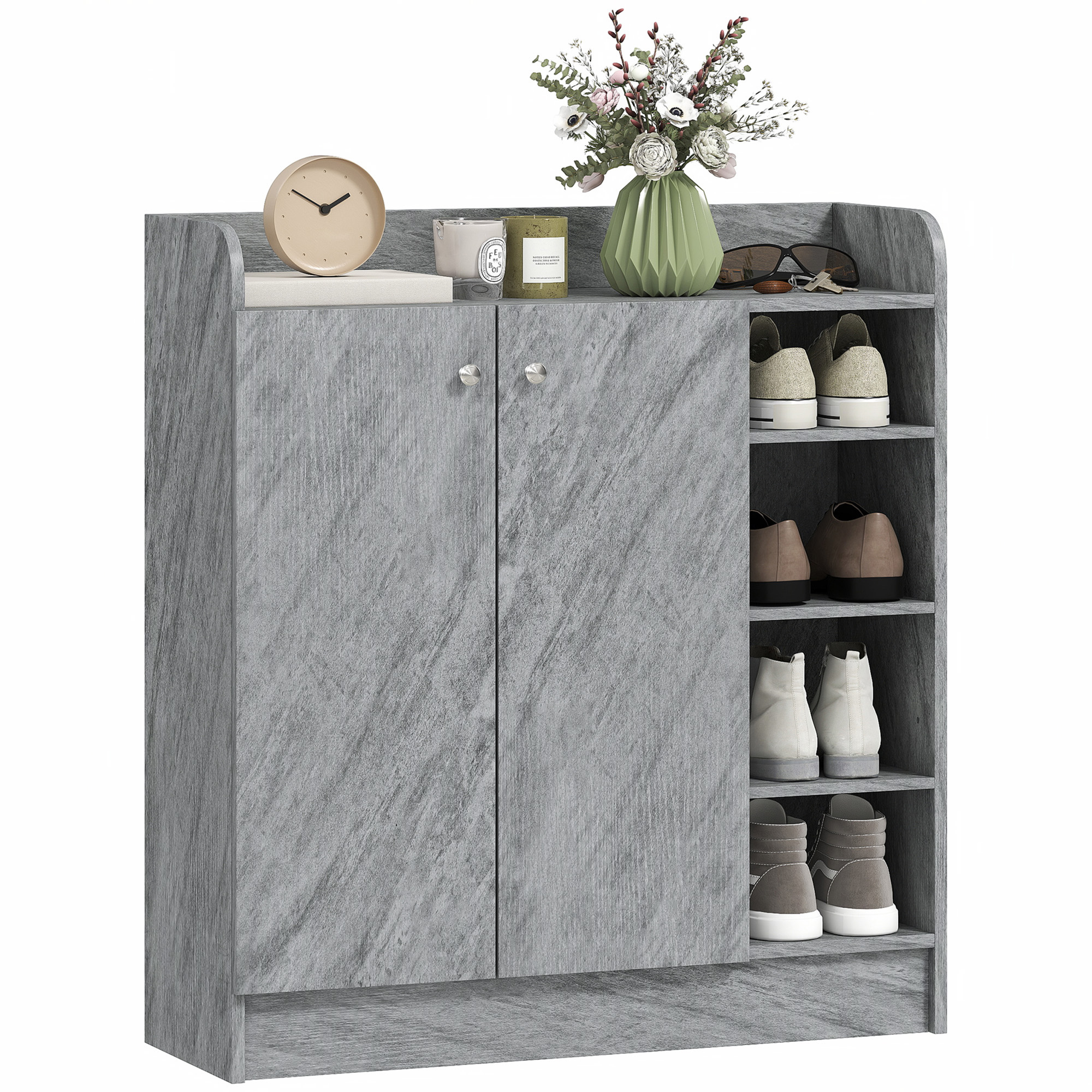 Schuhschrank, Kompakt, 83 X 30 X 90 Cm, Grau