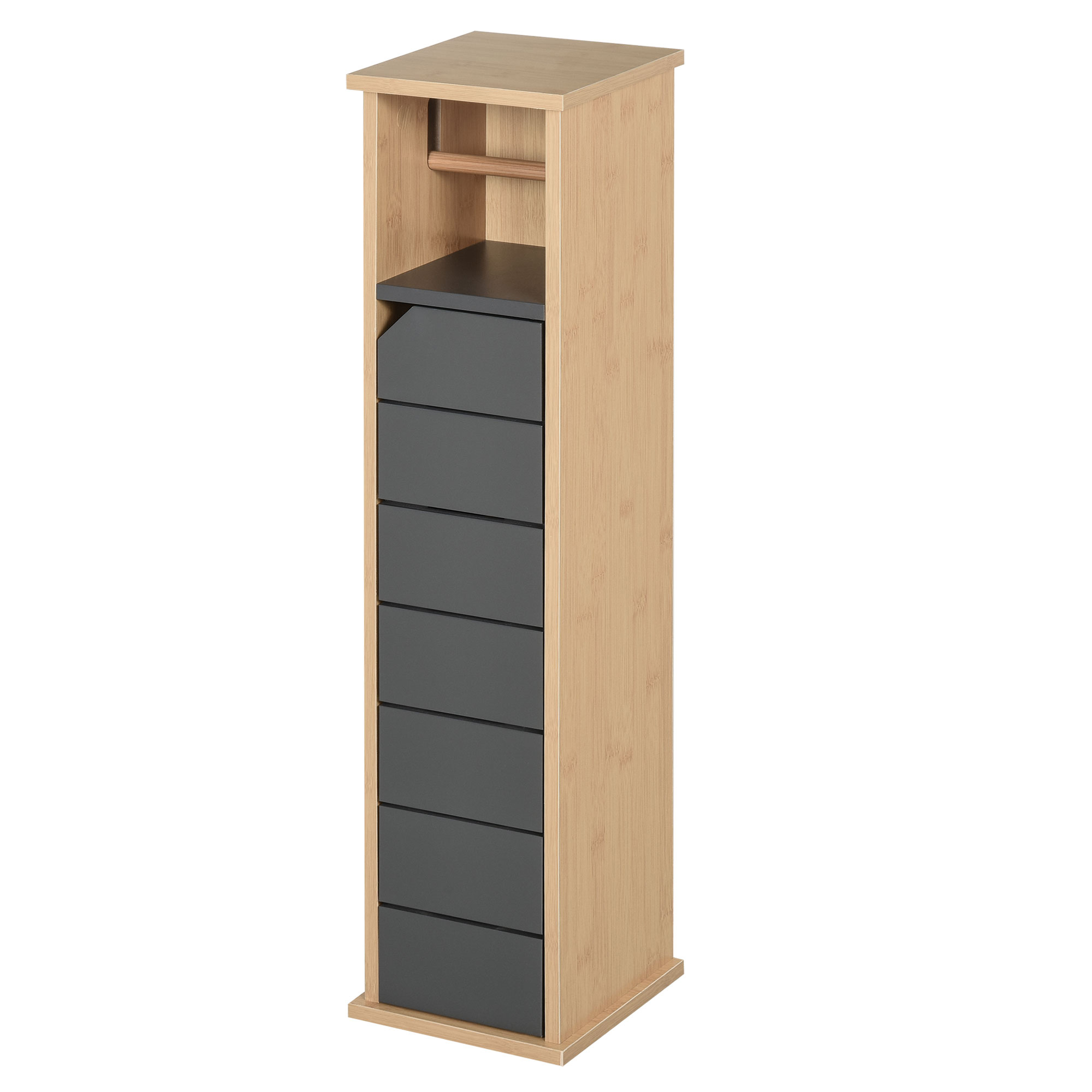 Toilettenpapierhalter, Regalaufbewahrung, 18 X 18 X 75 Cm, Grau