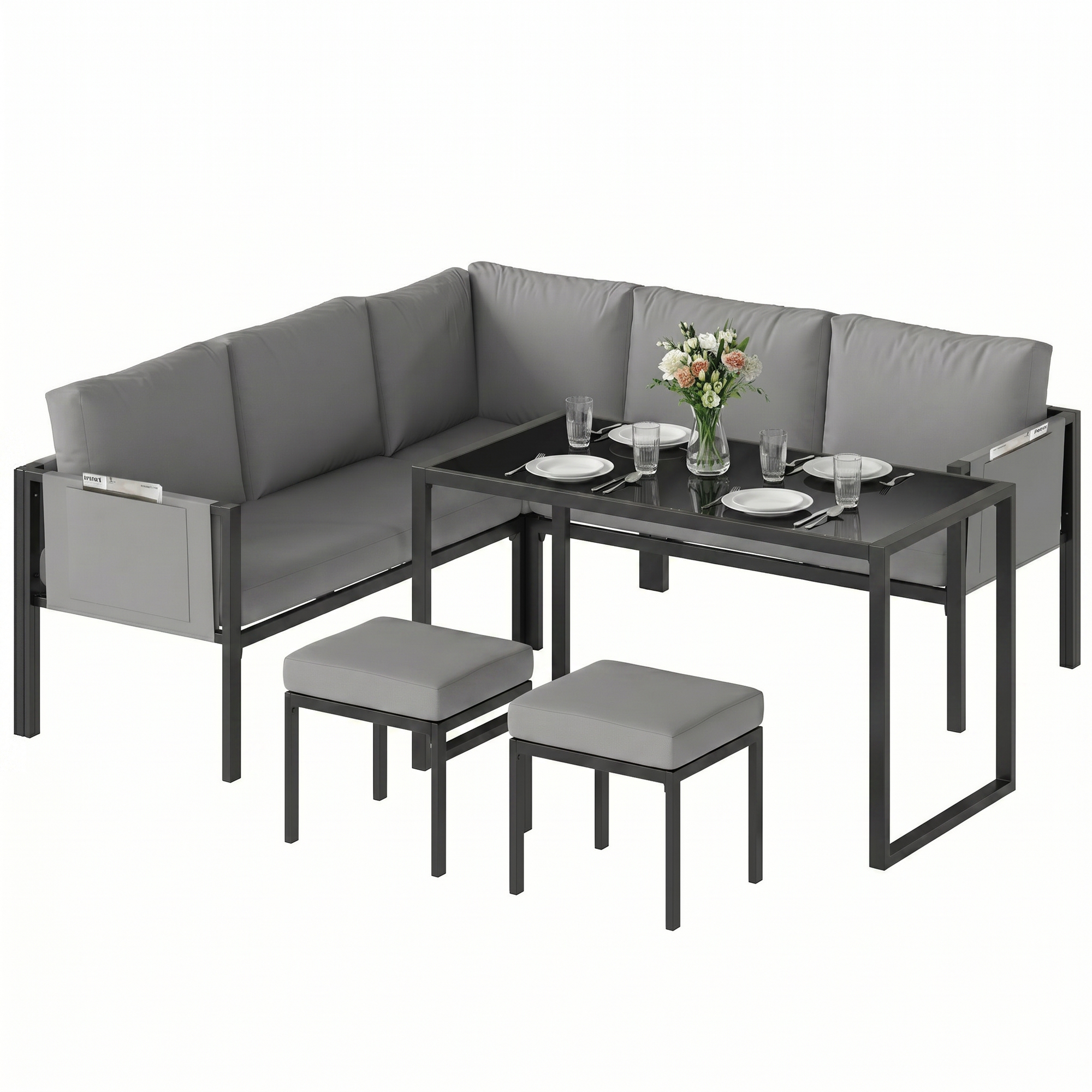 Gartenmöbel-set, 181 X 181 X 61 Cm, Grau