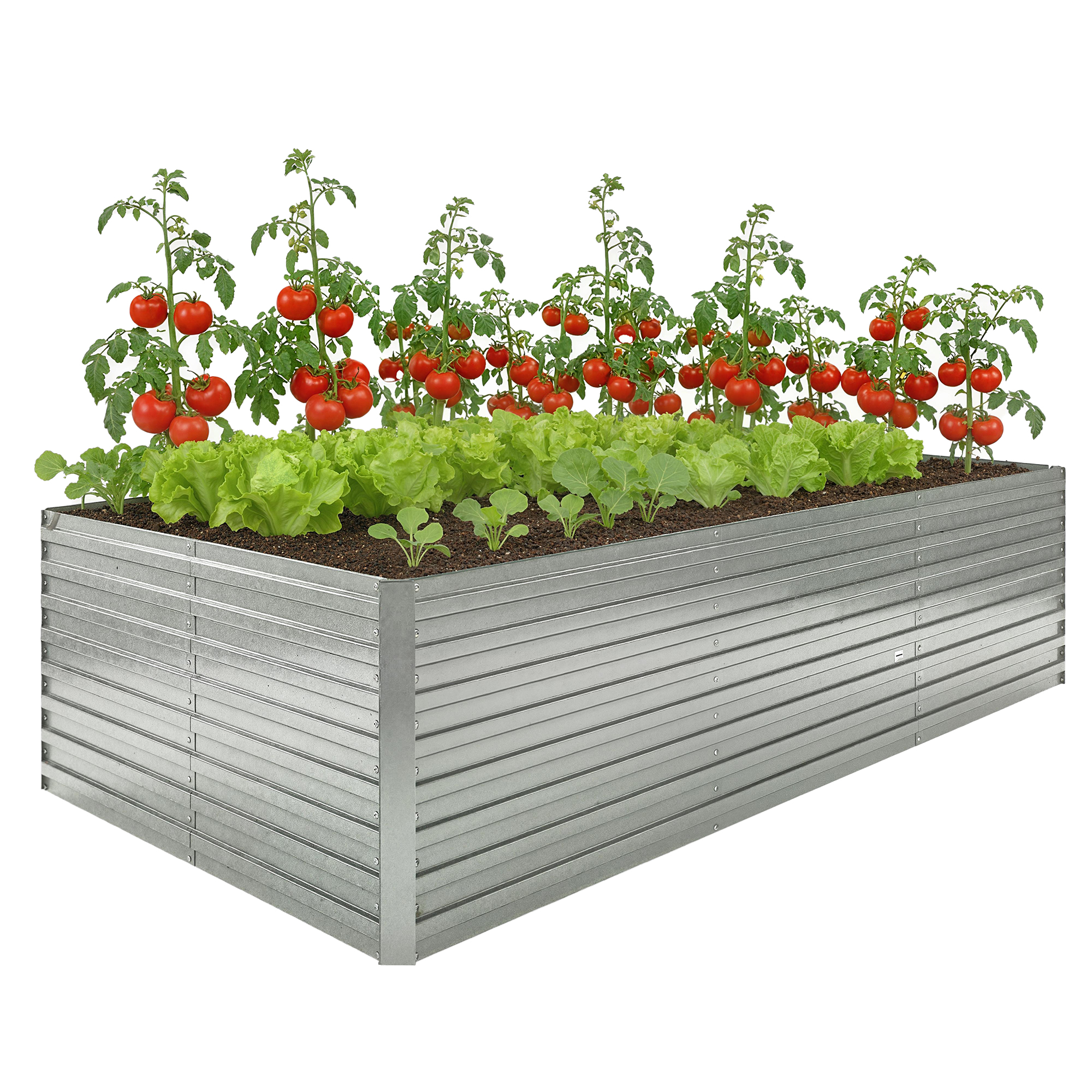 Hochbeet, Erhöhte Struktur, 240 X 120 X 60 Cm, Grau