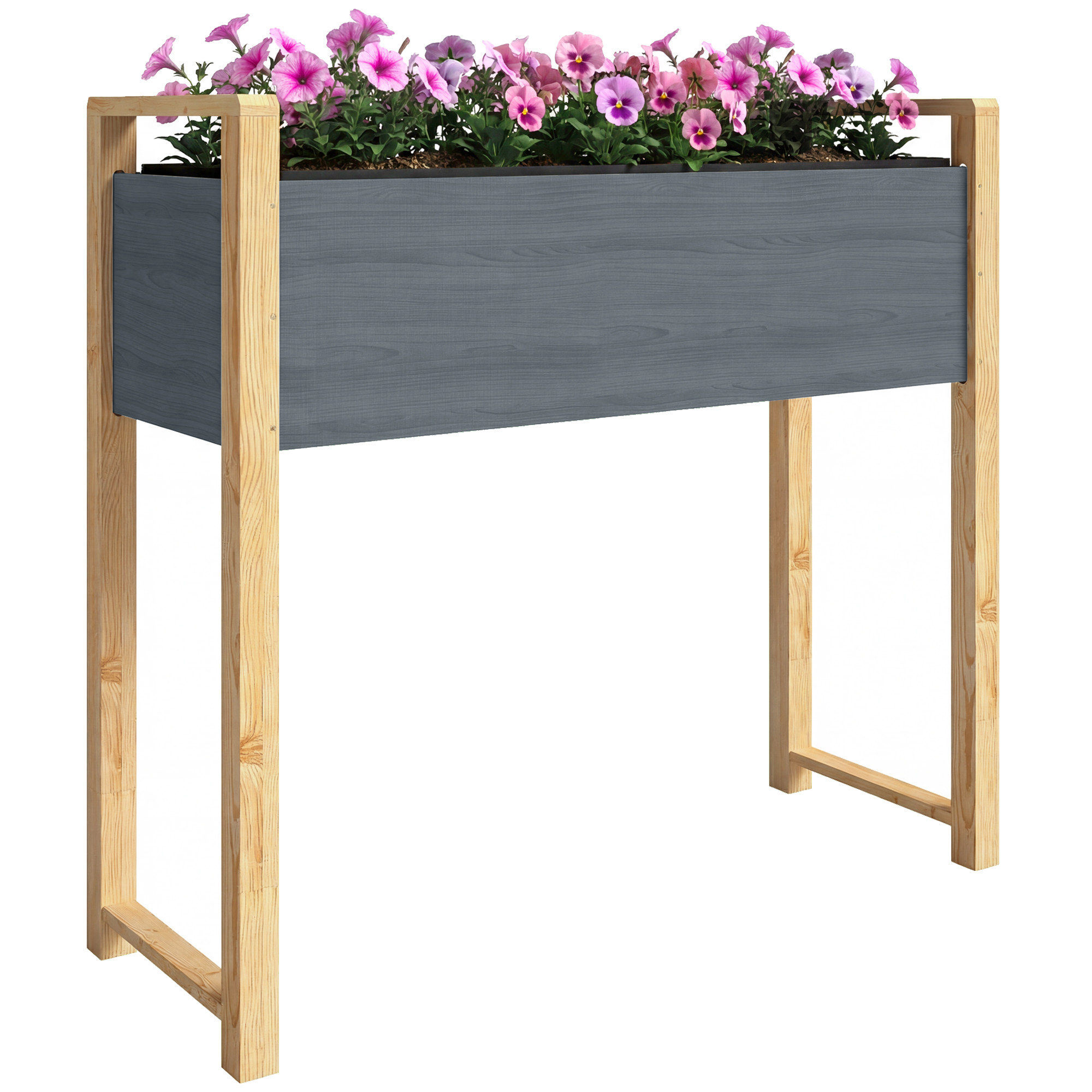 Hochbeet, Verzinkter Stahl, 98 X 37 X 90 Cm, Grau