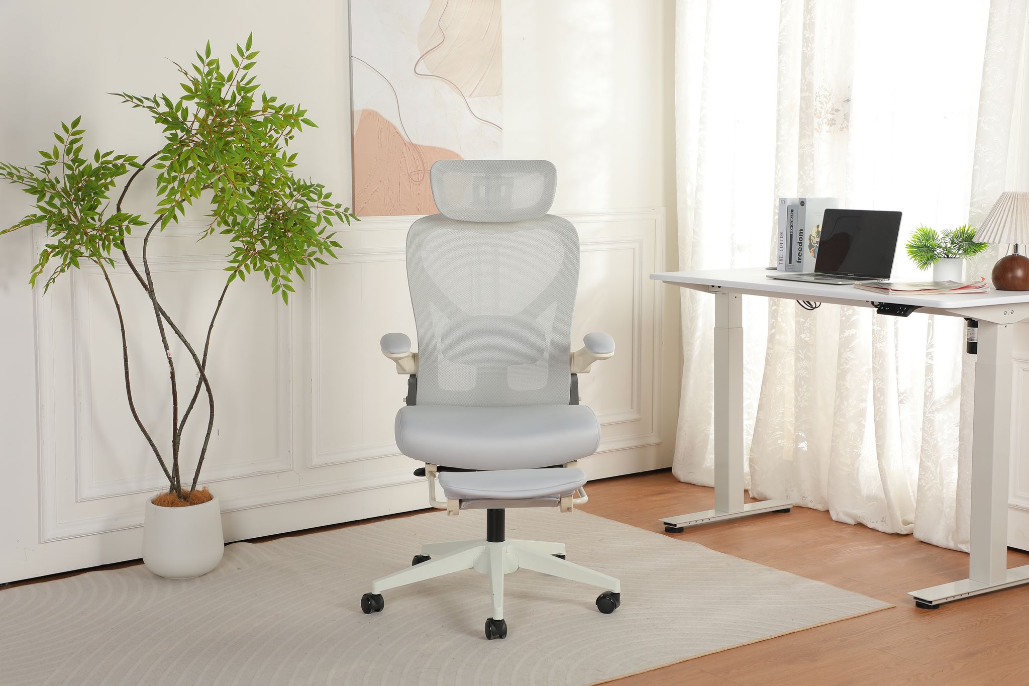 Bankkissen, Ergonomisch, Klappbar, 62 X 48,5 X 129 Cm, Grau