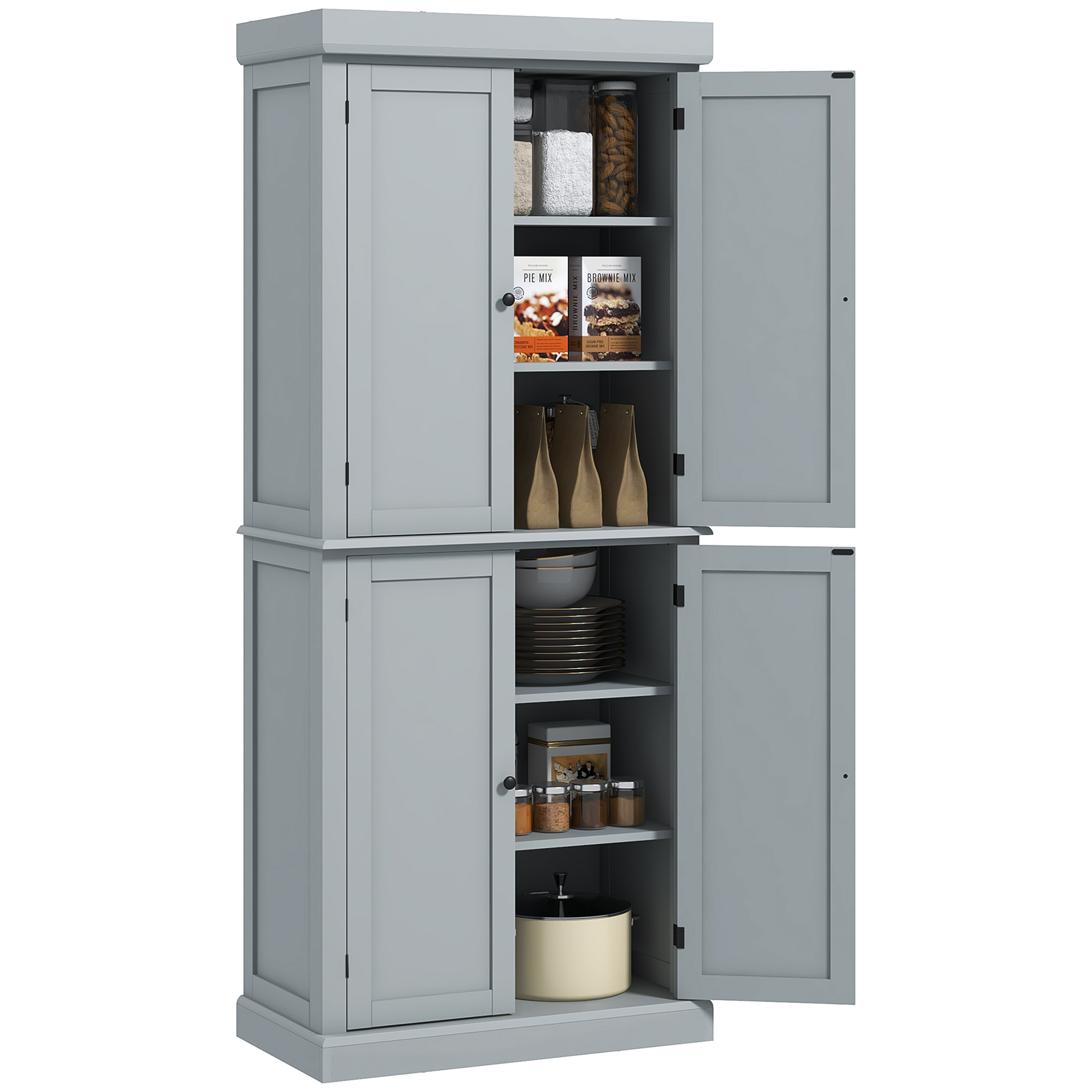 Küchenschrank, Mit Regalen, 76 X 40,5 X 184, Grau