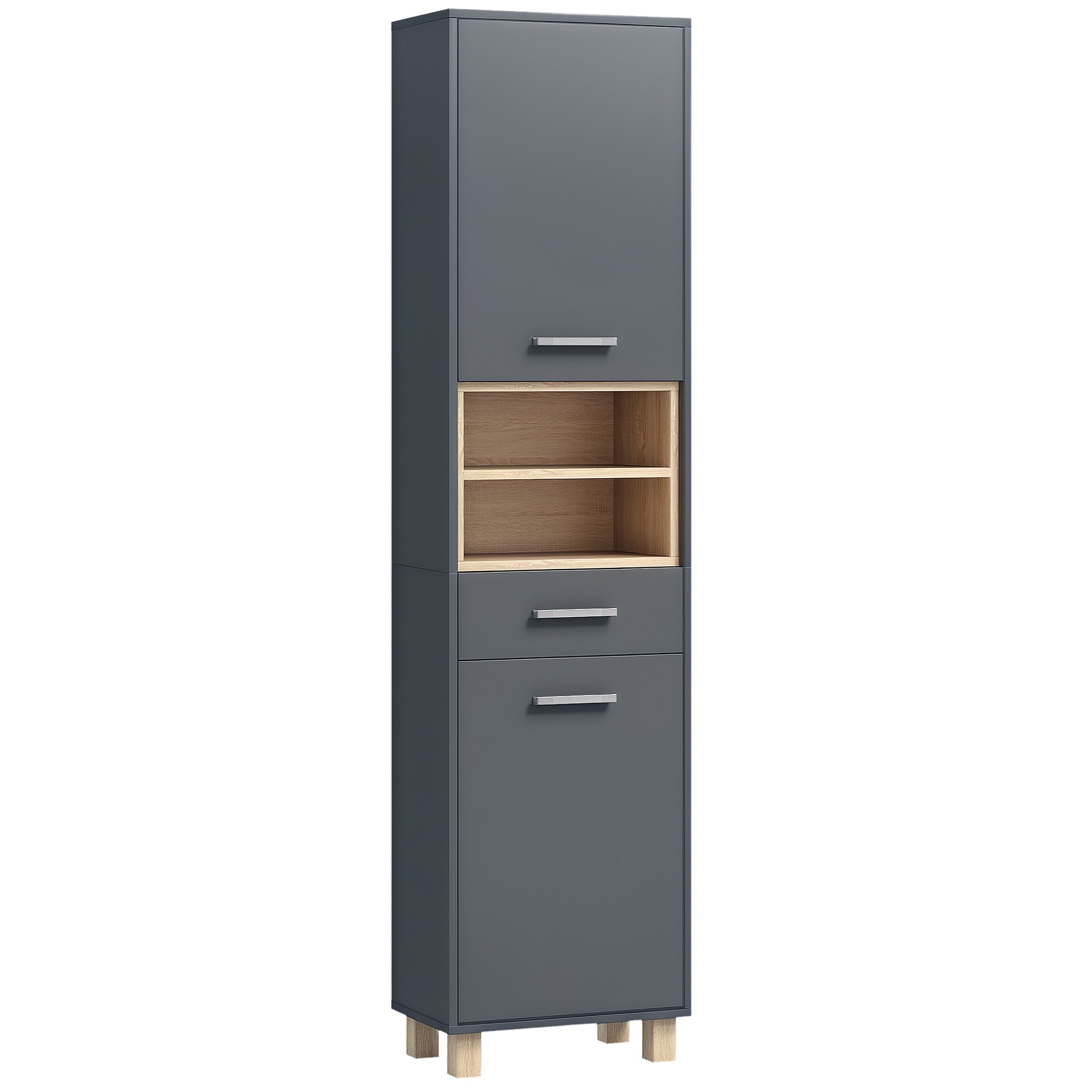 Badezimmermöbel, Mit Schubladen, 40 X 24 X 160, Grau