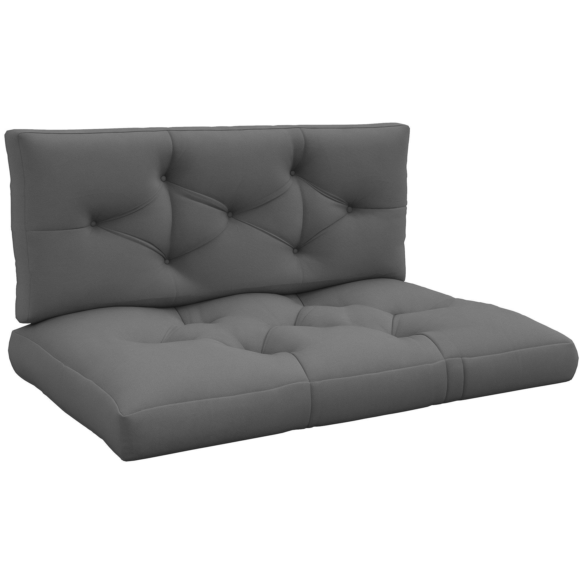 Set Aus 2 Kissen Für Paletten-sofa, 120 X 80 X 12 Cm, Grau
