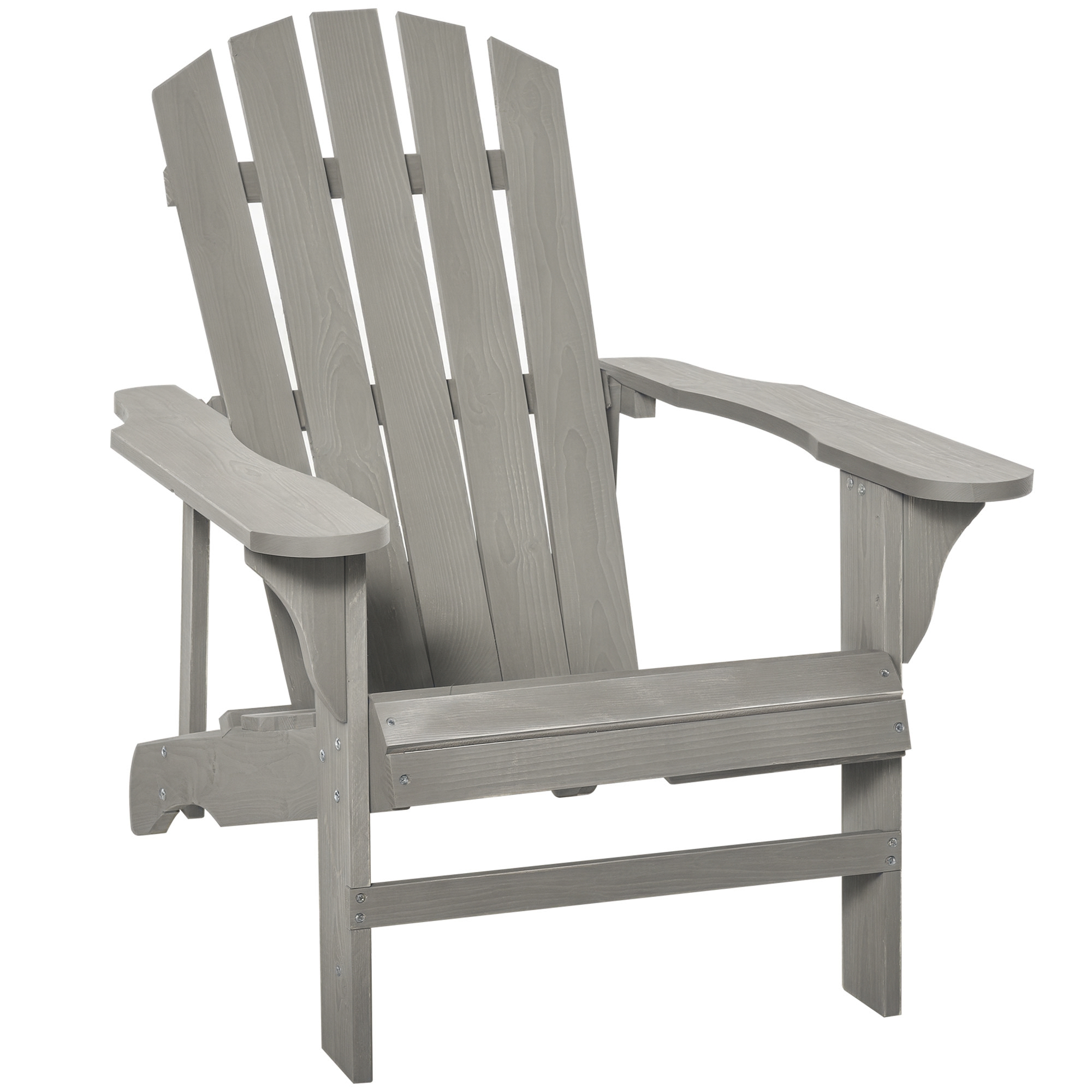 Adirondack-gartenstuhl, Aus Massivholz, 78 X 89 X 88 Cm, Grau