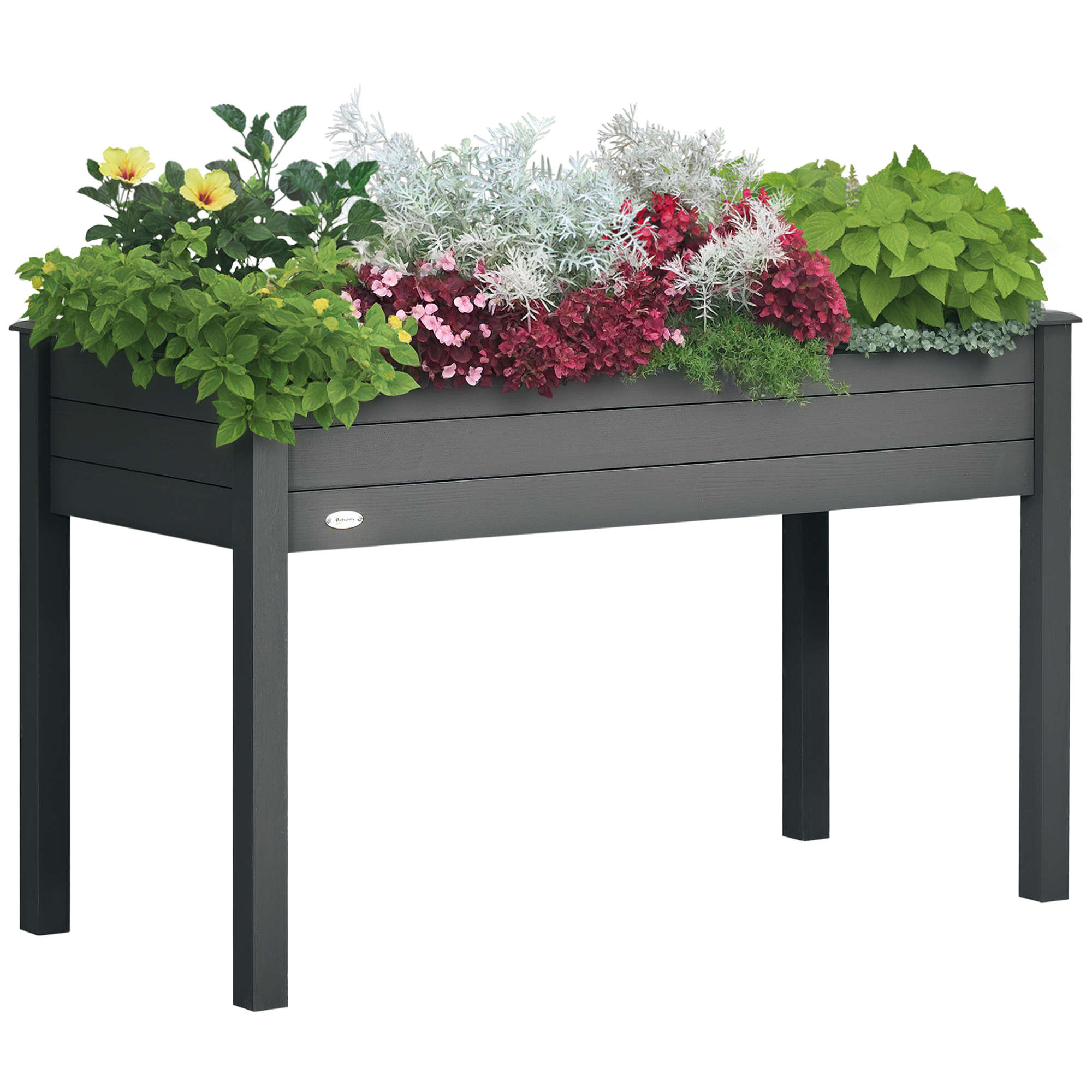 Hochbeet Mit Füßen, Mit Bewässerung Und Drainage, 122,5 X 56,5 X 76 Cm, Grau