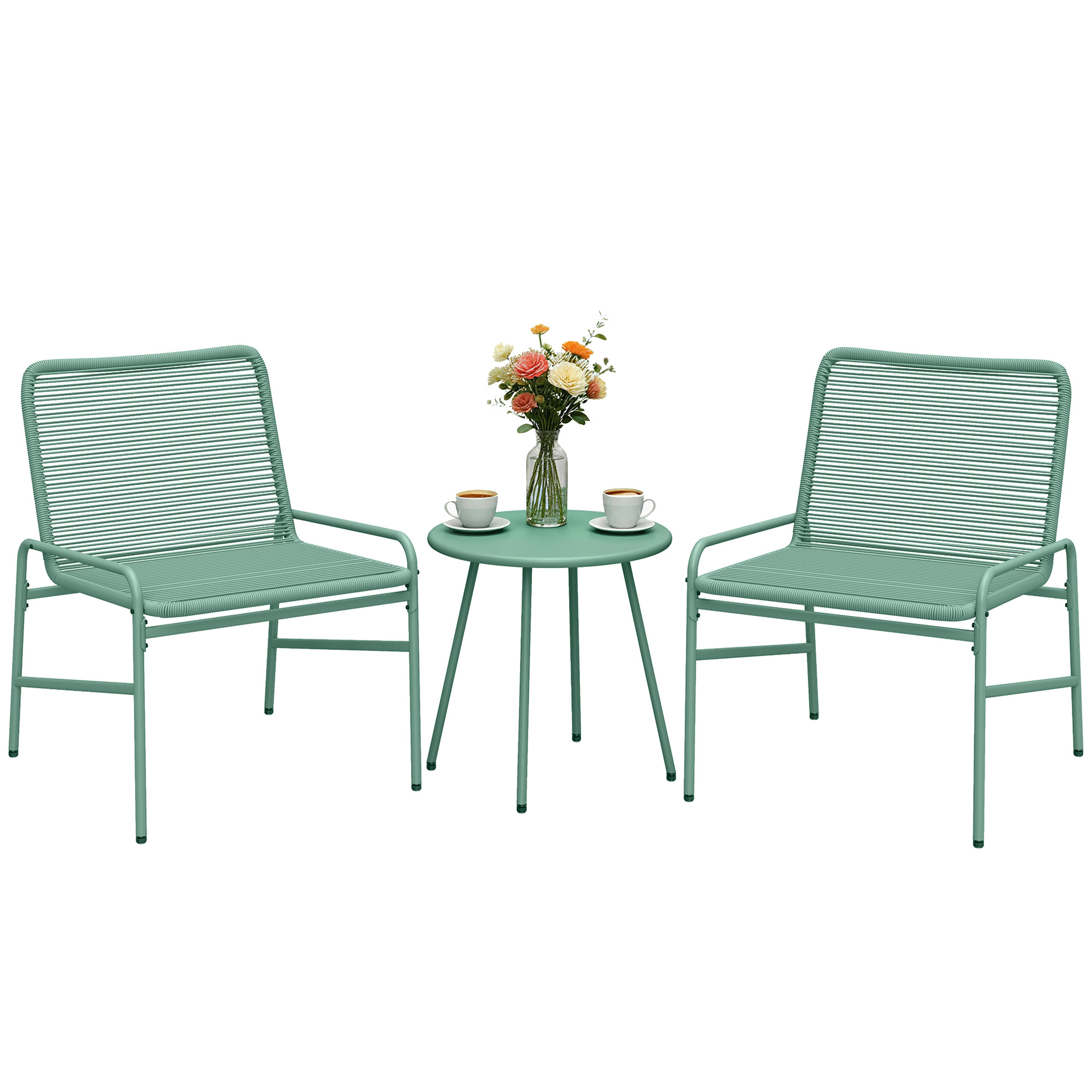 Gartenmöbelset, Tisch- Und Stuhlset, 67 X 58 X 75 Cm, Grün