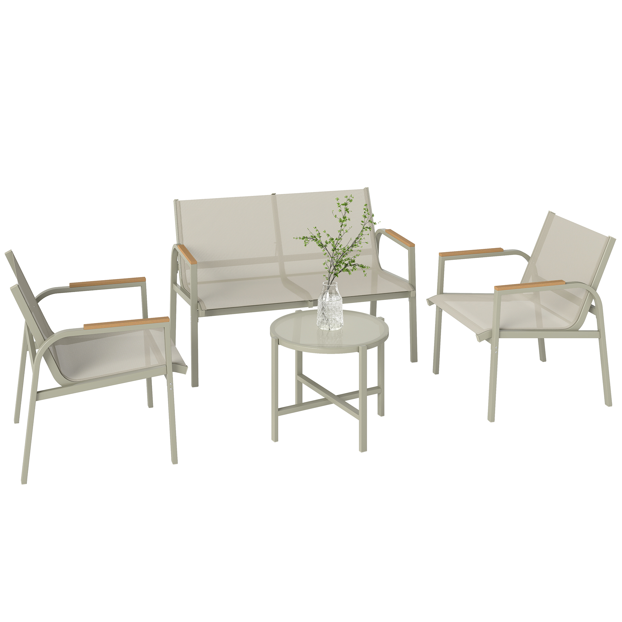Gartenmöbel-set, 4er-set, 112,5 X 68 X 74 Cm, Grün