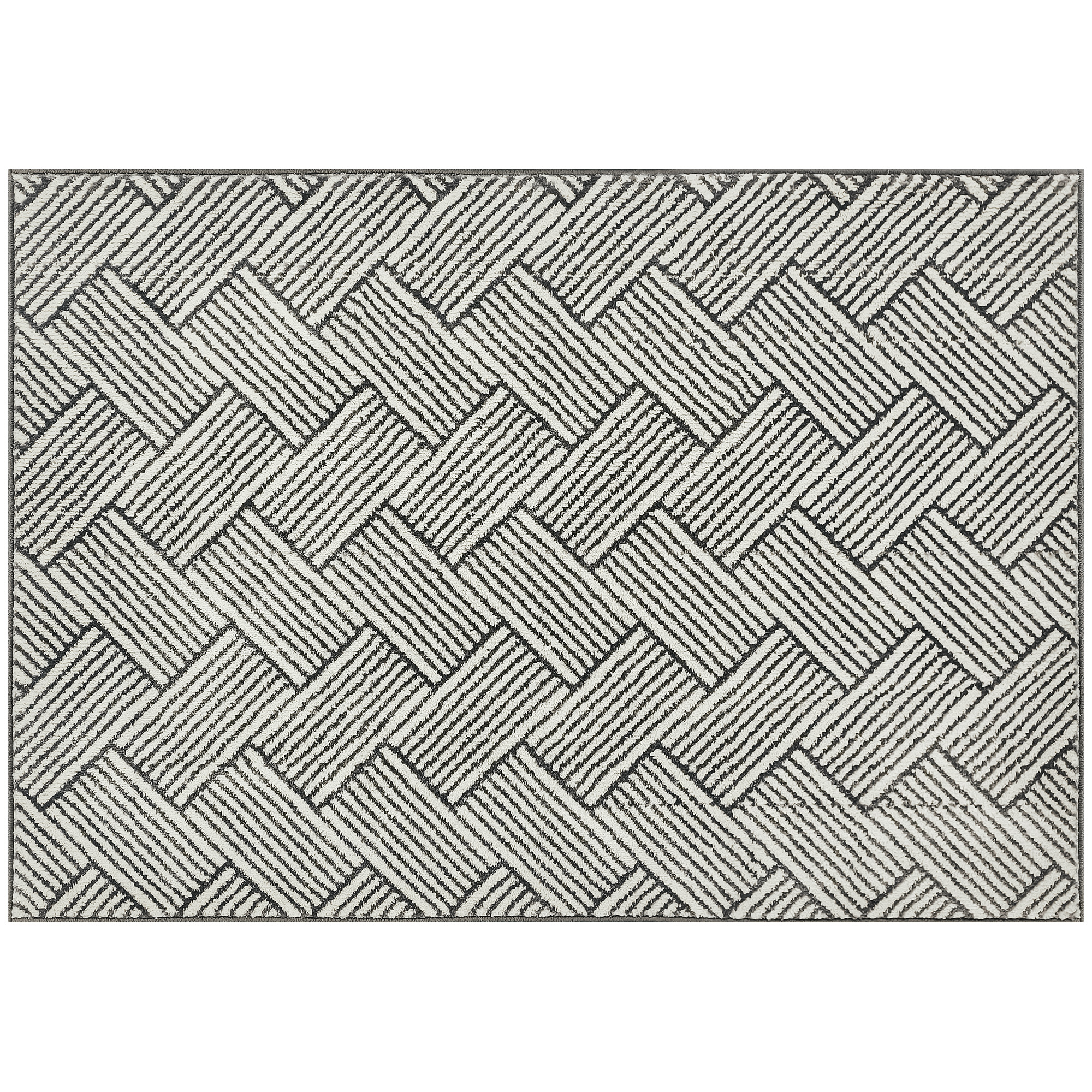 Wohnzimmerteppich, Kurzflor Waschbar, 200 X 140 X 1,5 Cm, Hellgrau