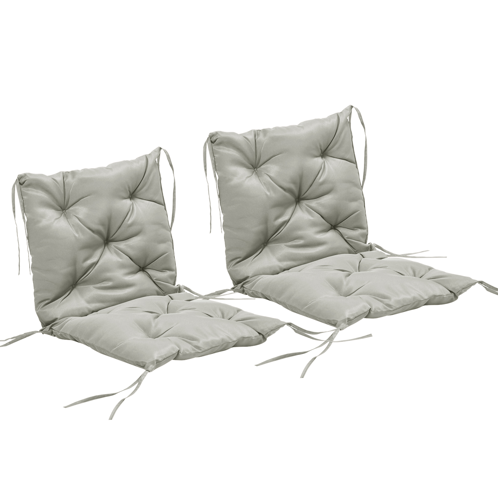 Set Sitzkissen, Dicke Und Weiche Polsterung, 98 X 50 X 8 Cm, Hellgrau