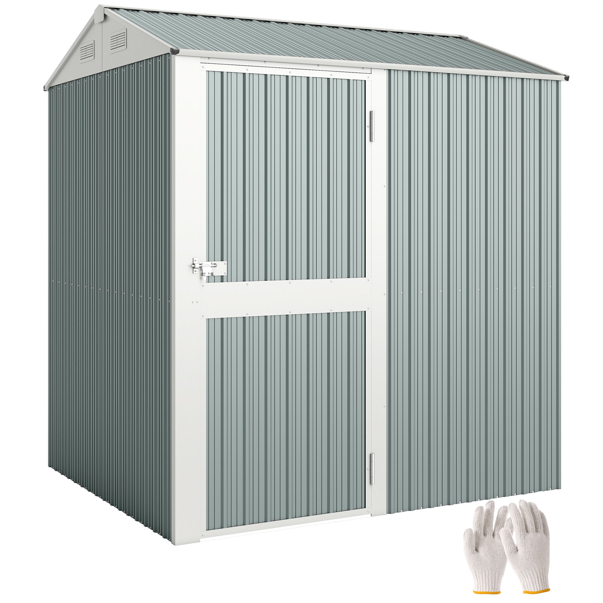 Gartenhaus, Mit Schrägdach, 209 X 177 X 236 Cm, Hellgrau