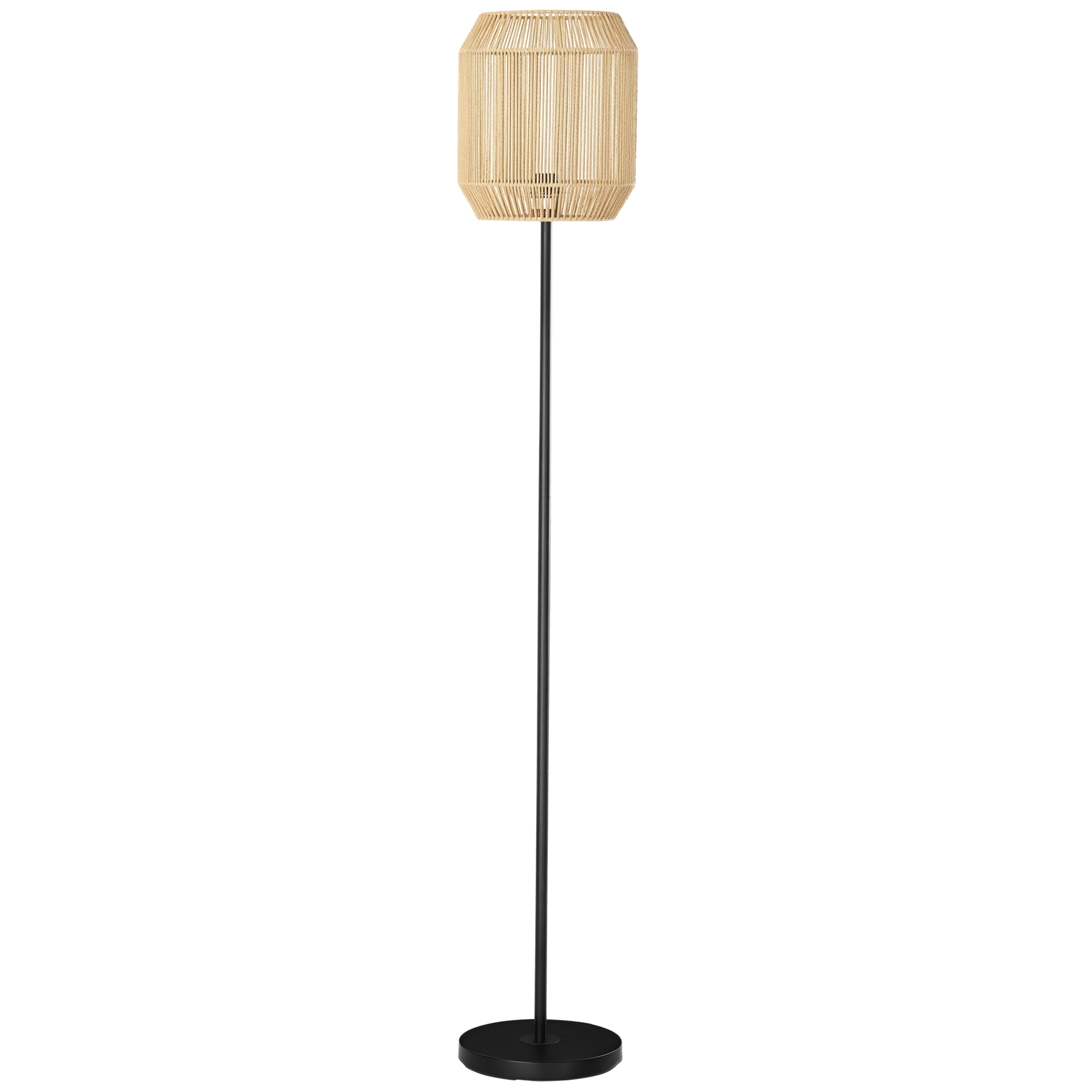 Stehlampe, Modernes Design Mit Fußschalter, 26 X 26 X 164 Cm, Natur