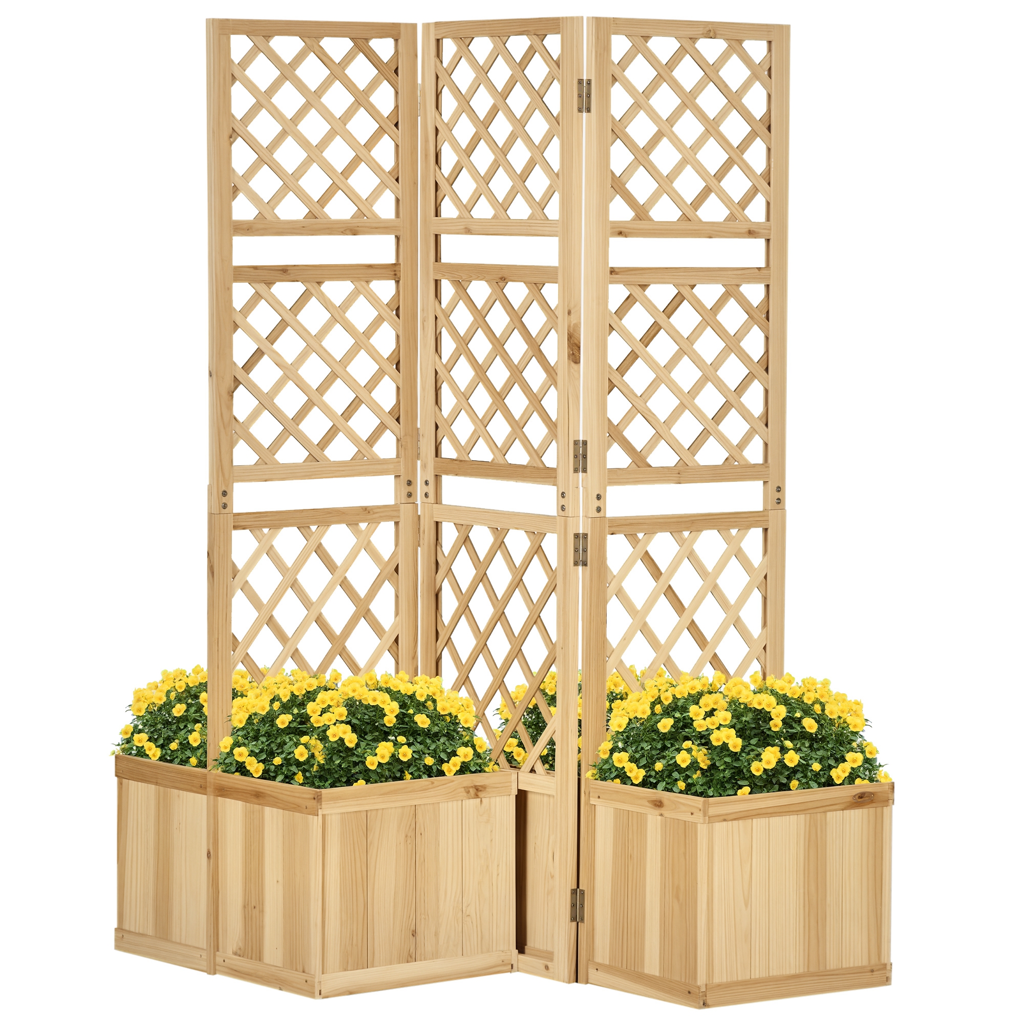 Garten-raumteiler, Klappbarer Sichtschutz, 134 X 62,5 X 165 Cm, Natur