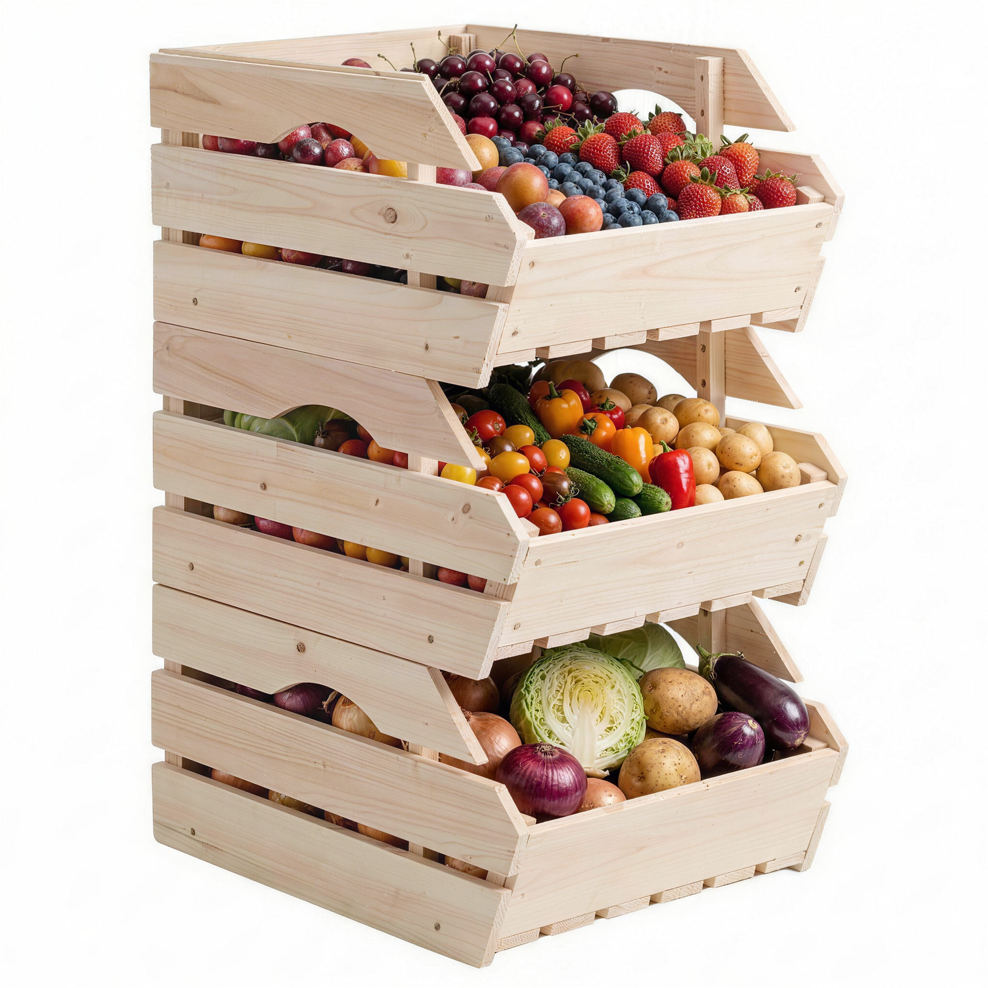 Obstkorb-ständer, 37,5 X 27 X 60 Cm, Natur
