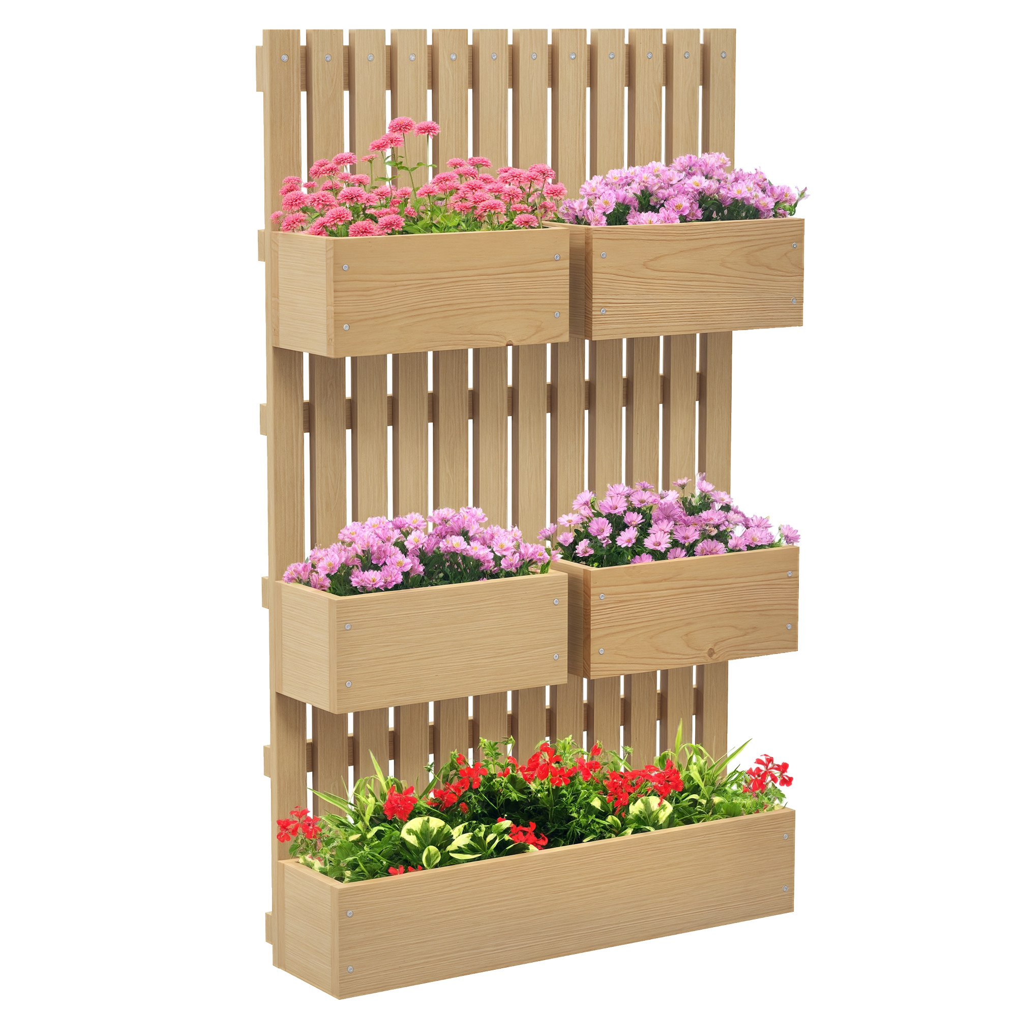 Blumenkasten, Mit Rankgitter, 60 X 16 X 100 Cm, Natur