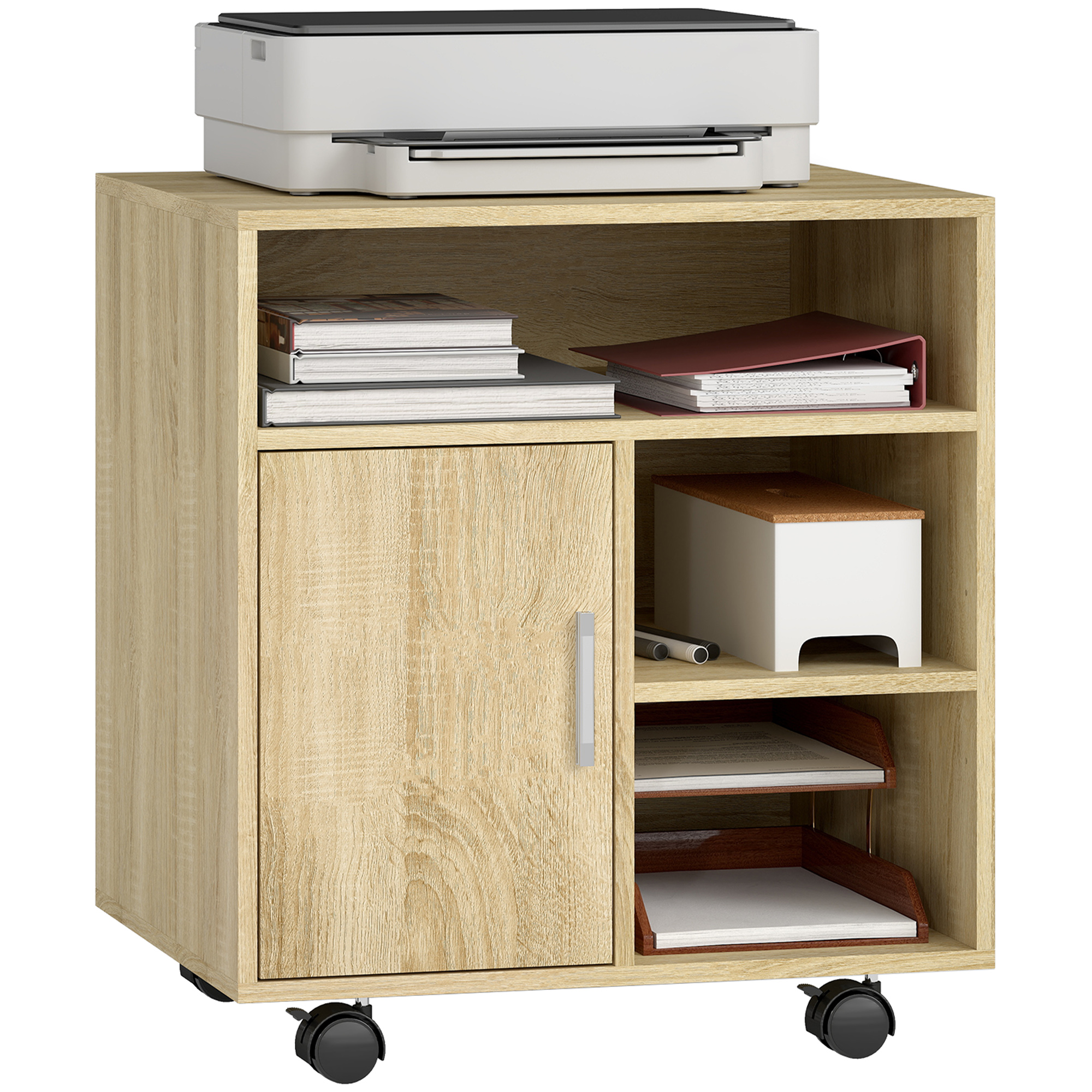 Schreibtischcontainer, Mit Rollen, 60 X 50 X 65 Cm, Natur
