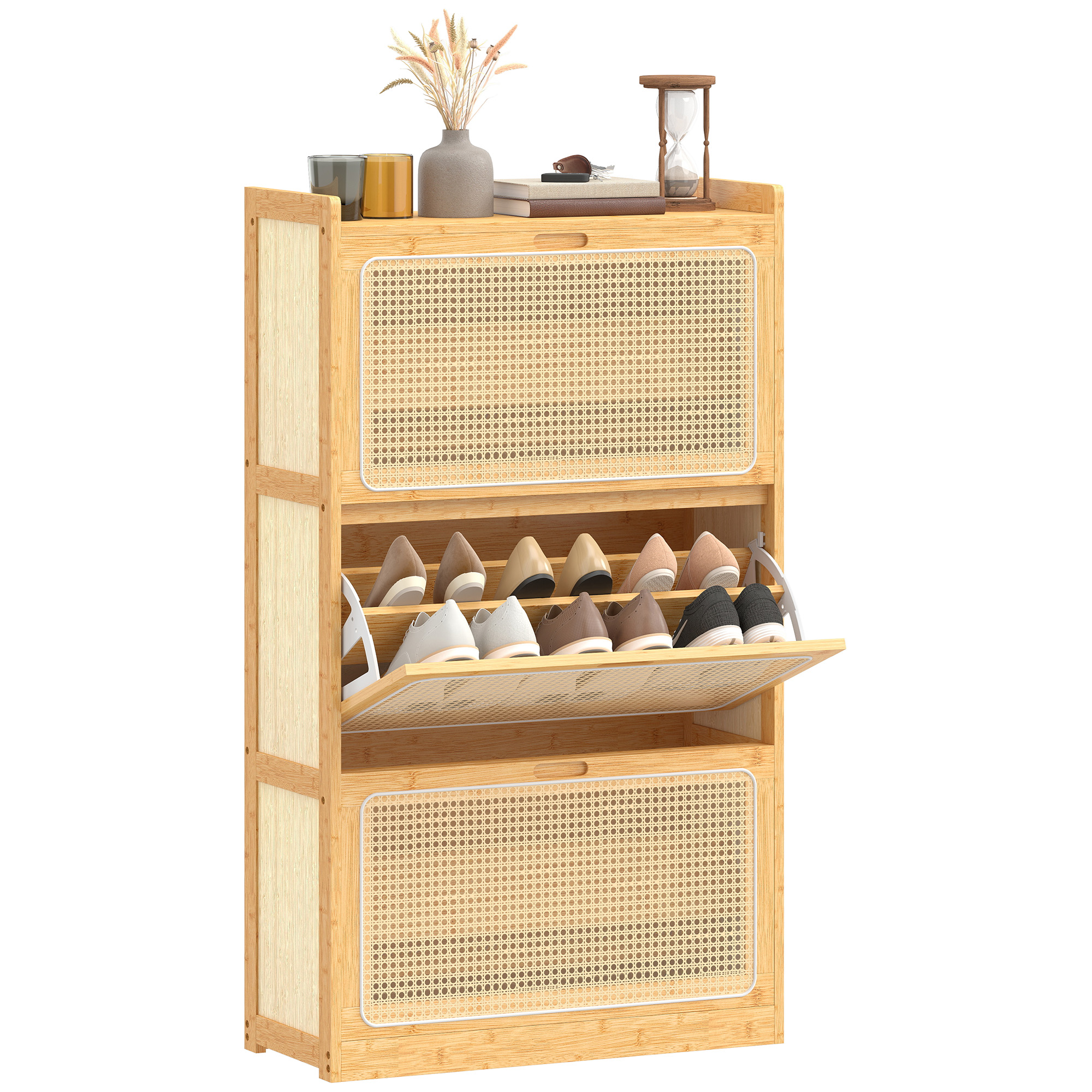 Schuhschrank, 69 X 29 X 119,8 Cm, Natur
