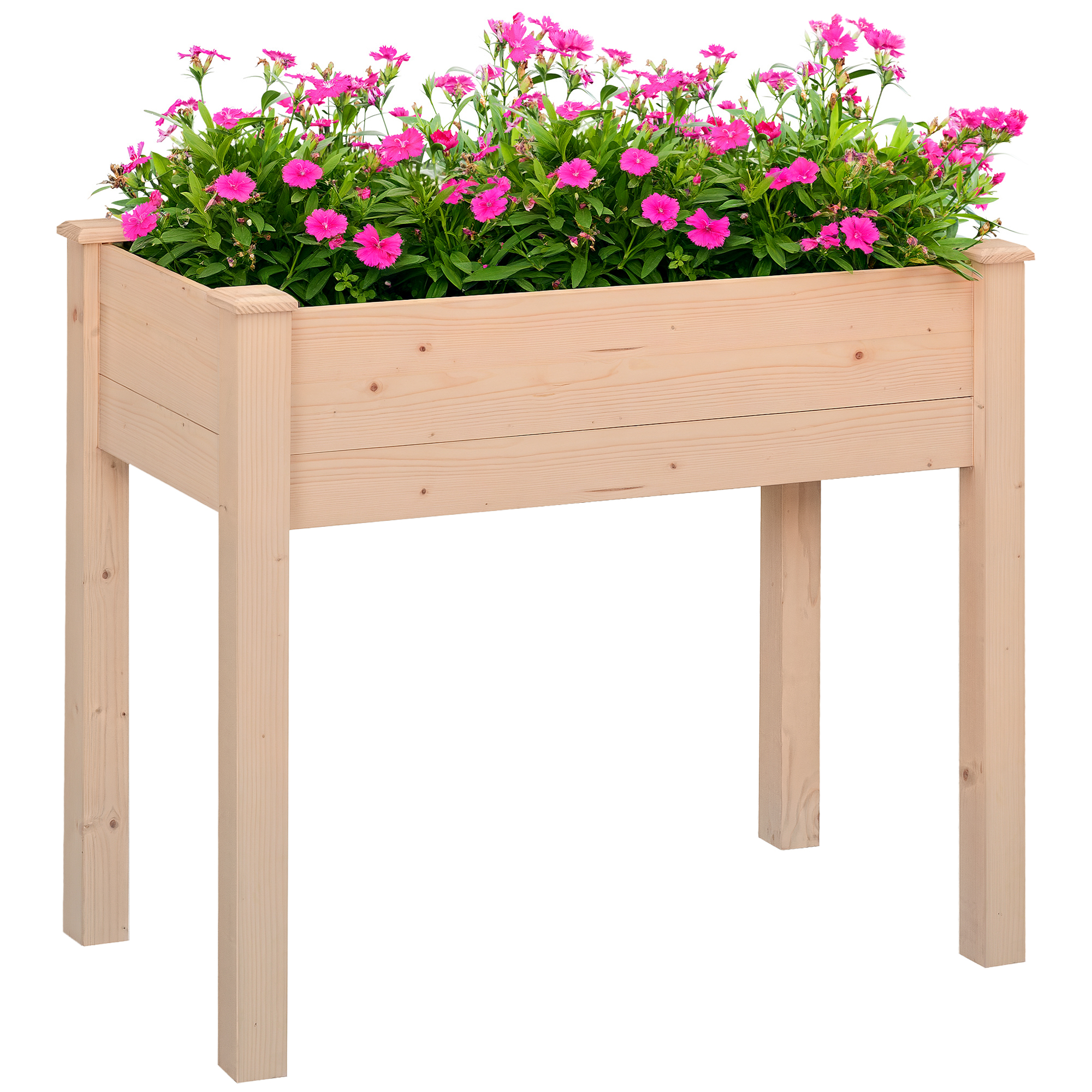 Hochbeet Mit Füßen, Mit Drainage, 86 X 46 X 76 Cm, Natur
