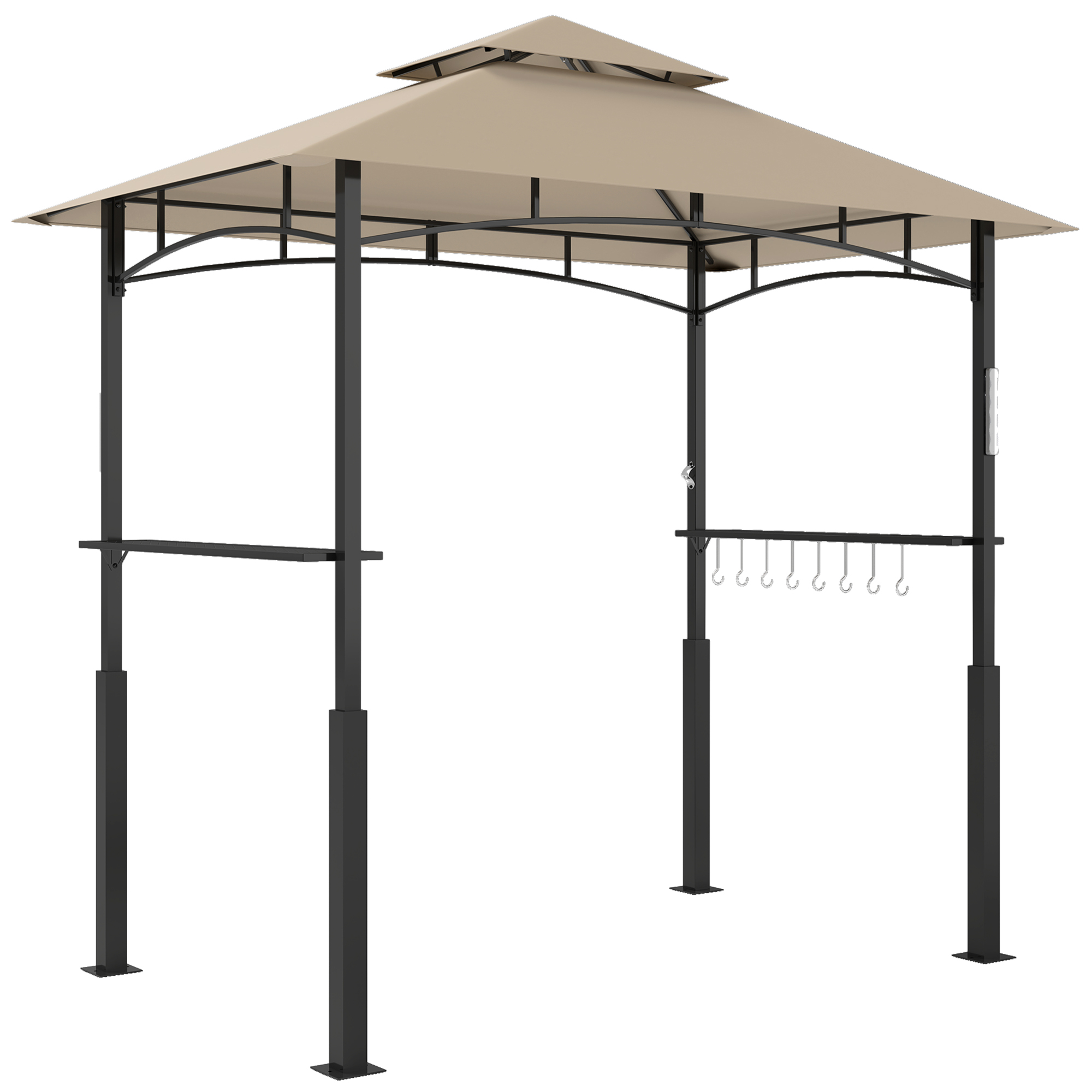Gartenpavillon, 2 Ebenen Mit Led-beleuchtung, 243 X 148 X 248 Cm, Khaki