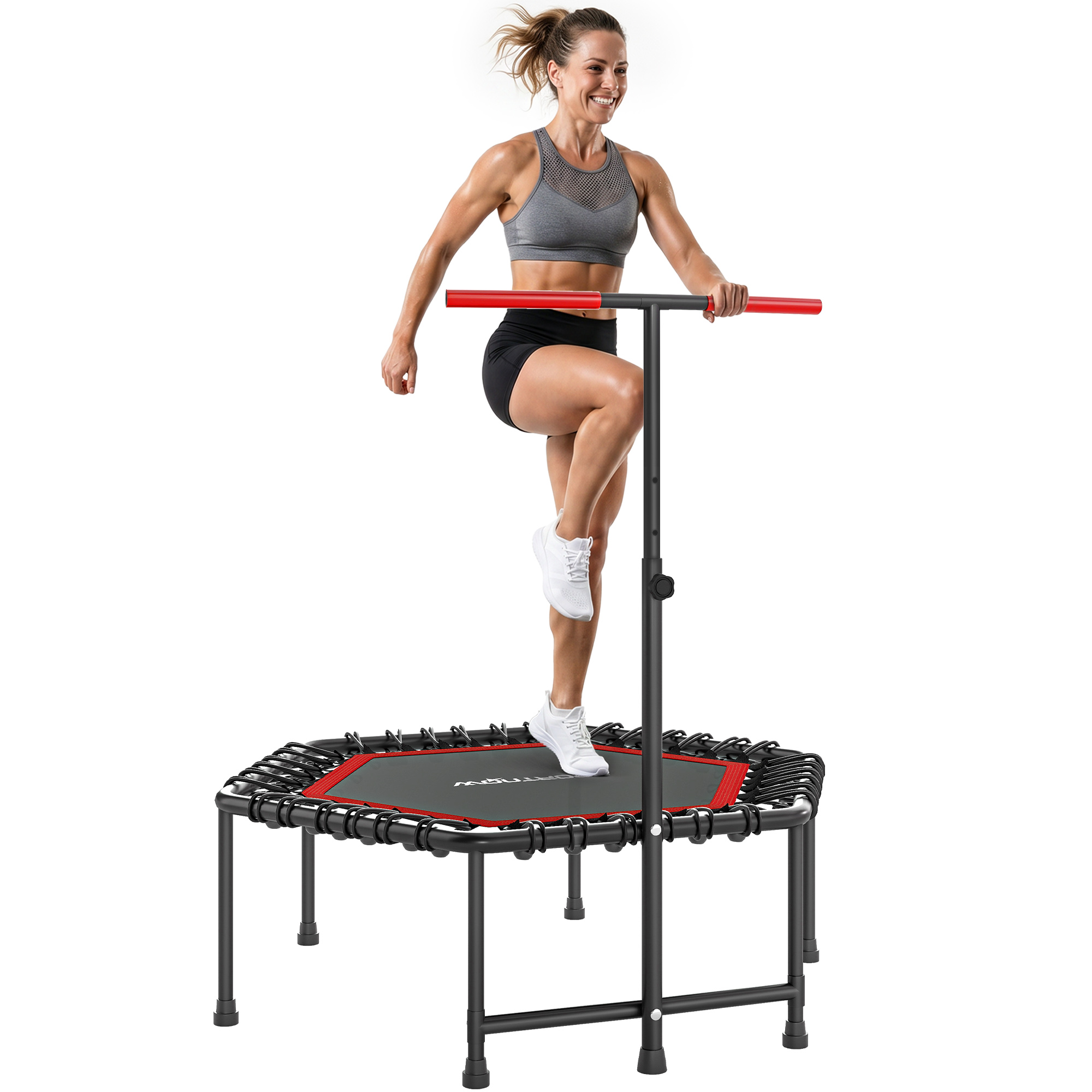 Fitness-trampolin, 114 X 114 X 132 Cm, Kinder-handballtor, Rot