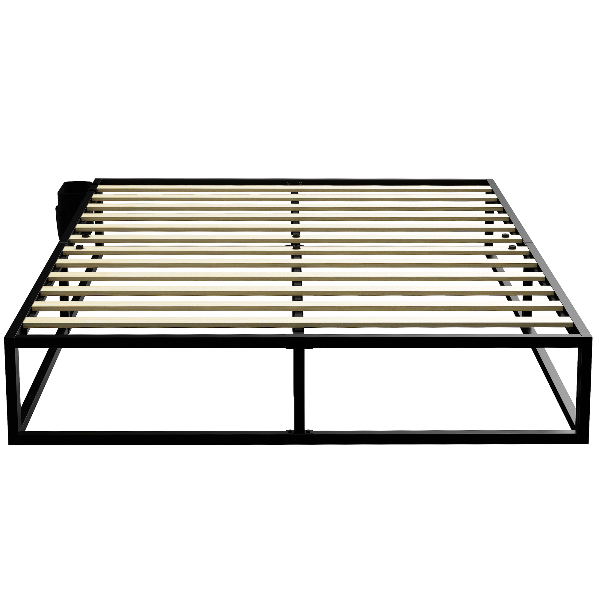Bettgestell Mit Lattenrost, 190 X 140 X 25 Cm, Schwarz