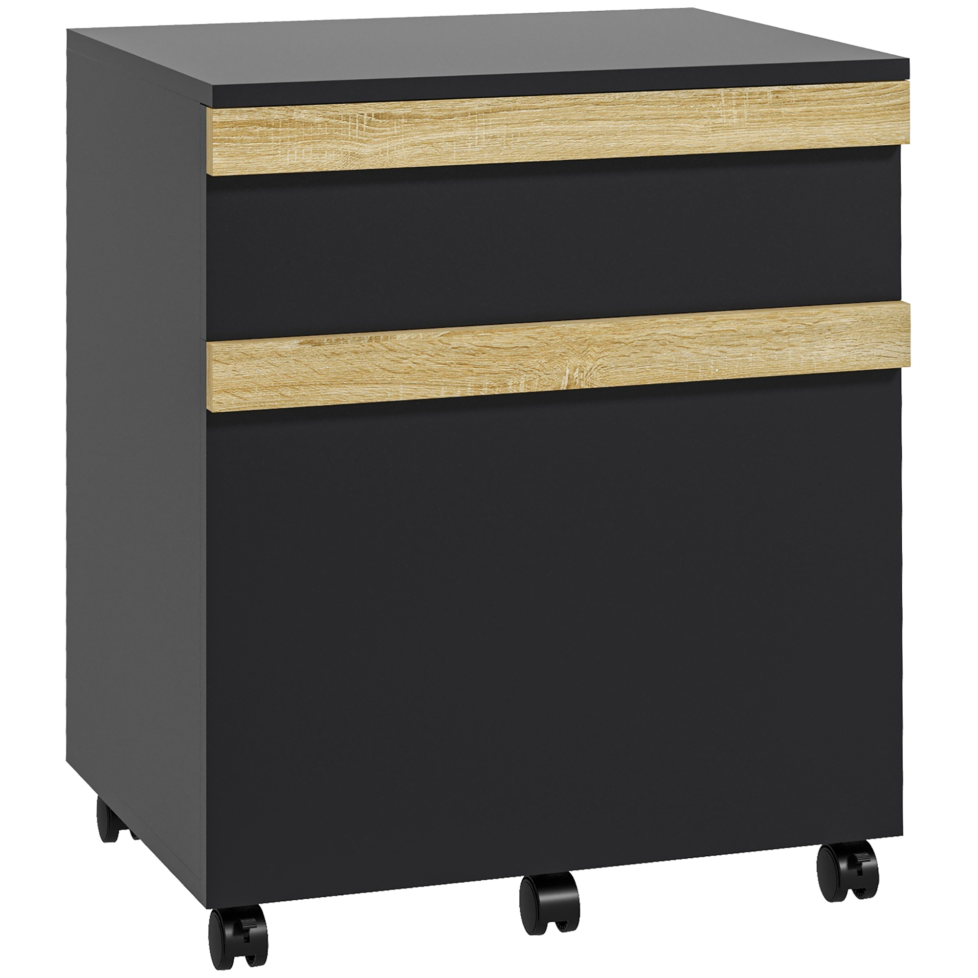 Schreibtischcontainer, 2 Schubladen, Hängeregistratur, 48 X 40 X 59,5 Cm, Schwarz