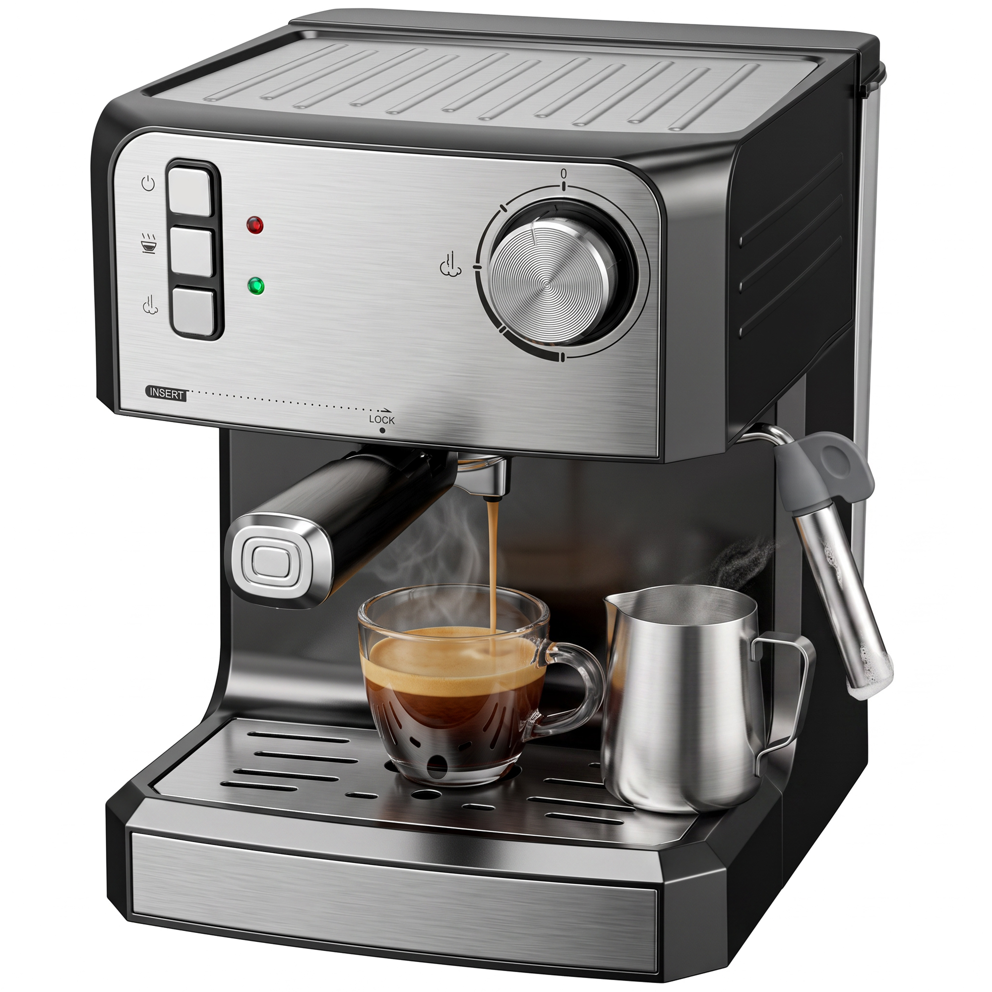 Espressomaschine 20 Bar, 29 X 22 X 28 Cm, Schwarz