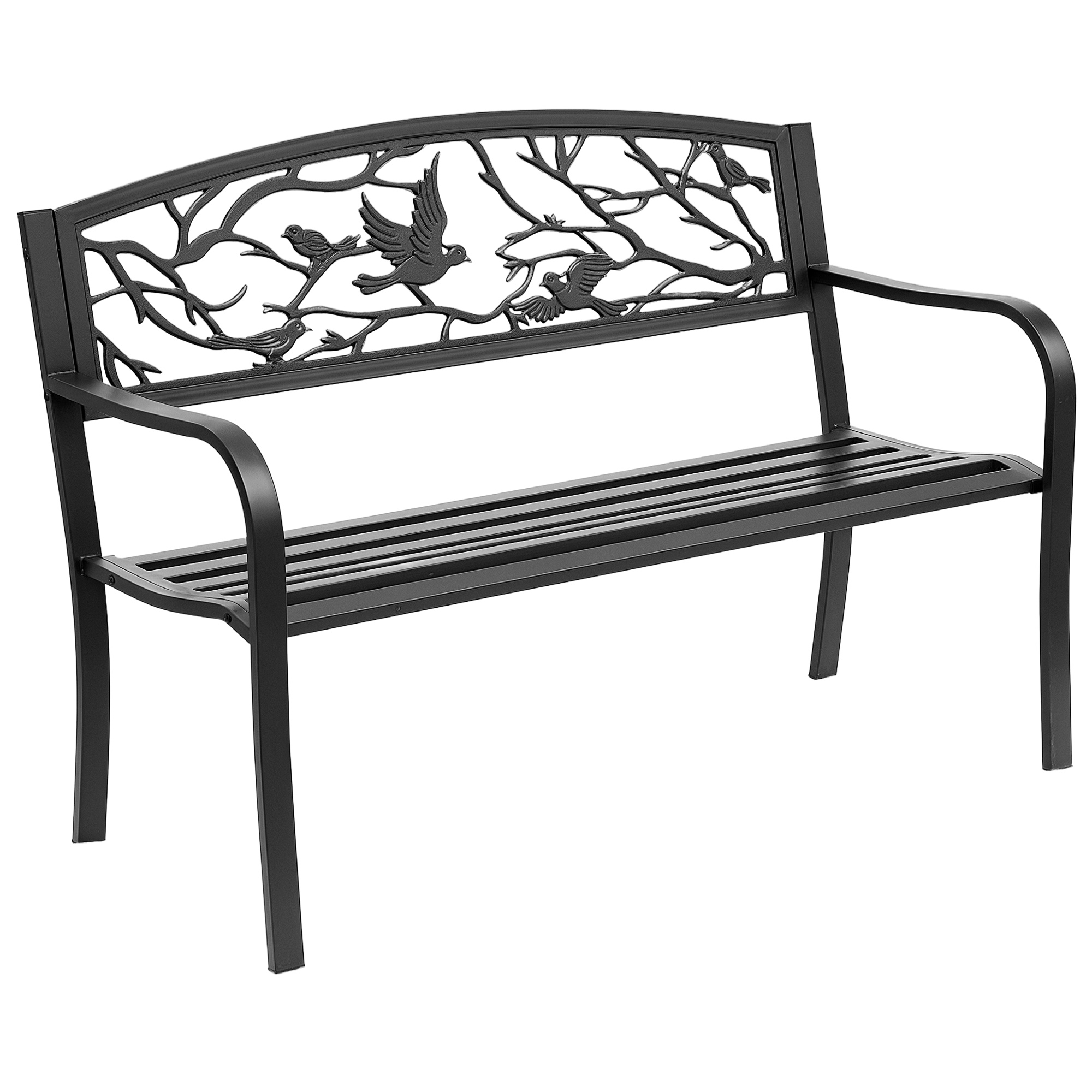 Gartenbank, Latten-sitzfläche, 127 X 60 X 85 Cm, Schwarz