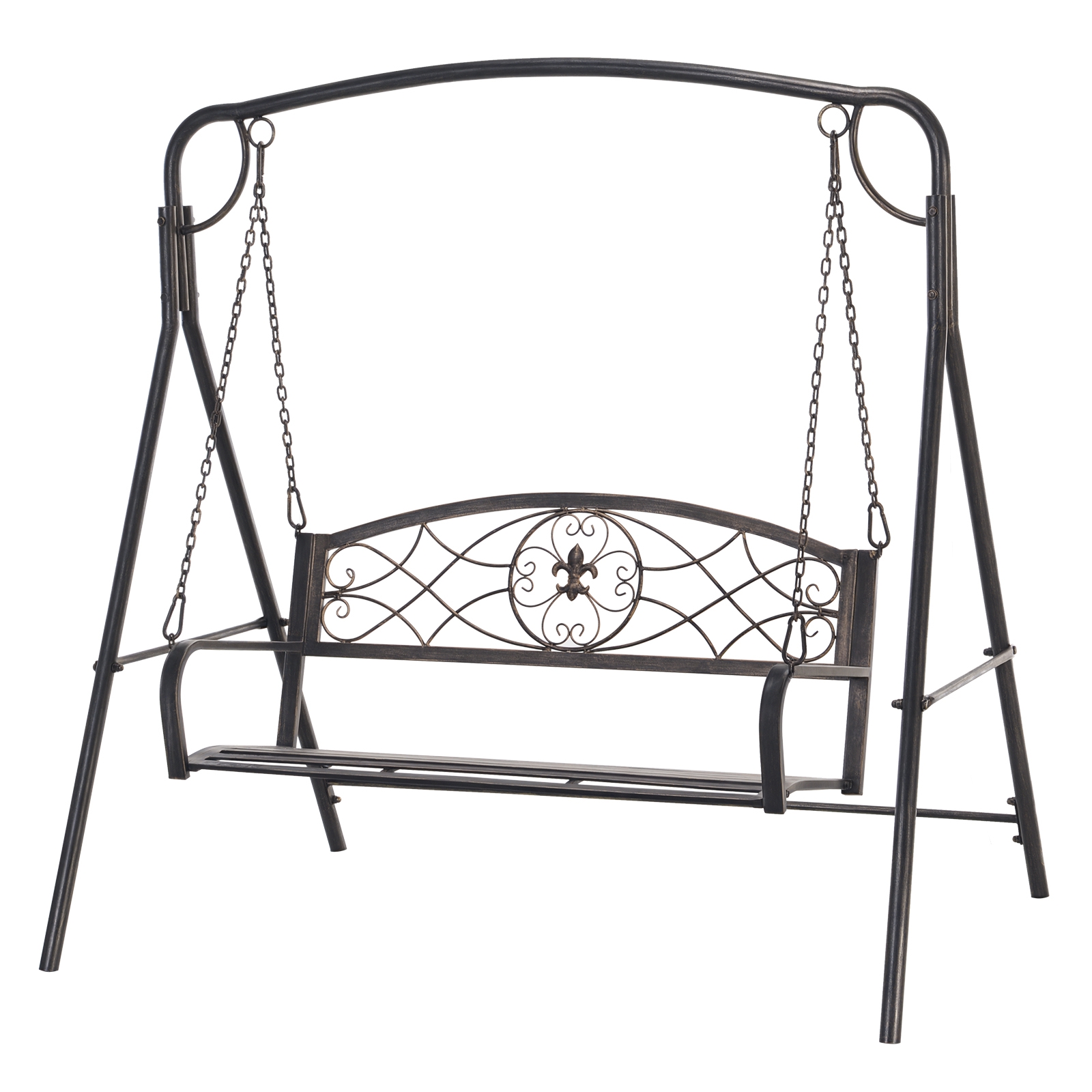 Garten-hängesessel, Vintage-design, 2 Sitzer, 167 X 123 X 175 Cm, Schwarz
