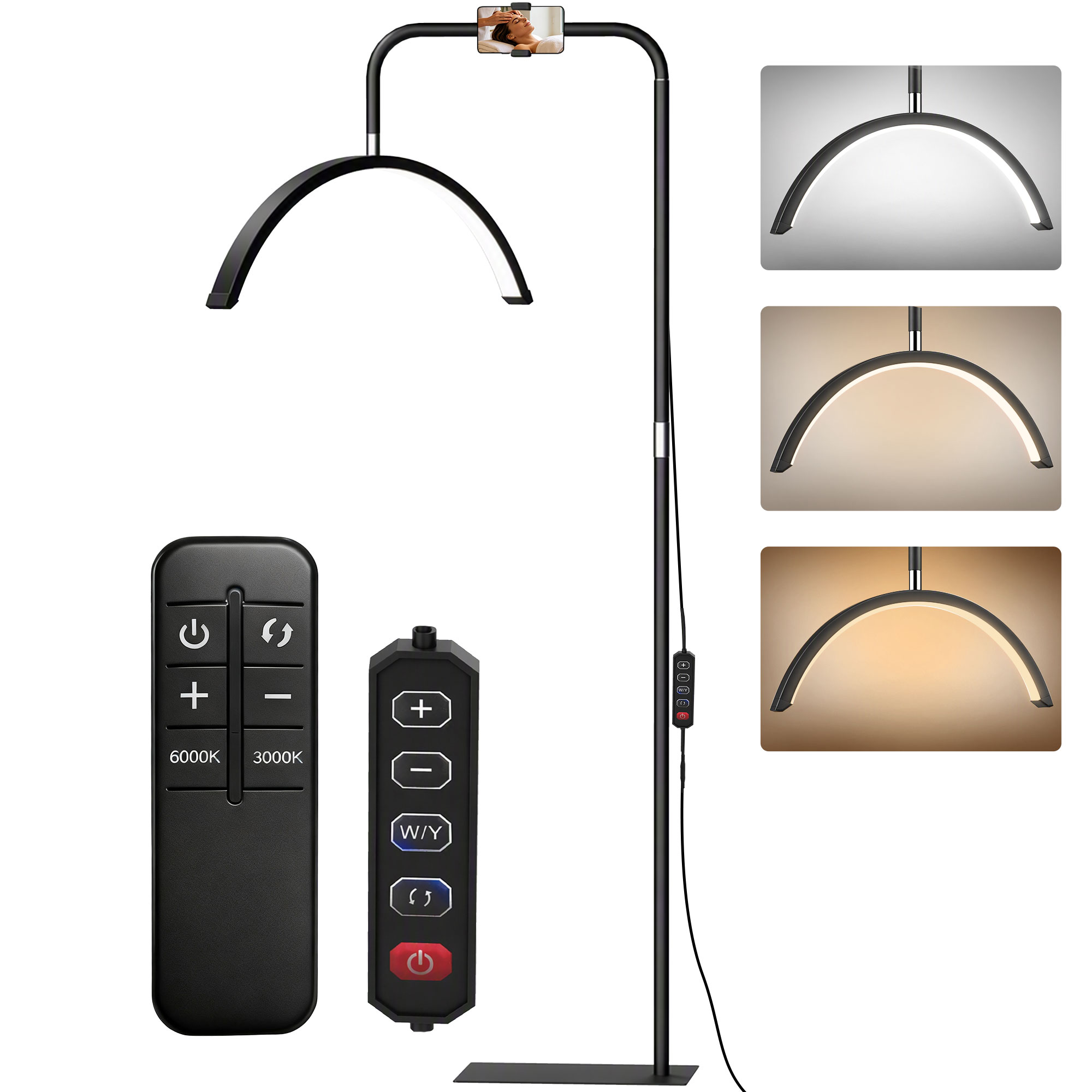 Verstellbare Design-stehlampe, 77,5 X 20,5 X 186 Cm, Schwarz