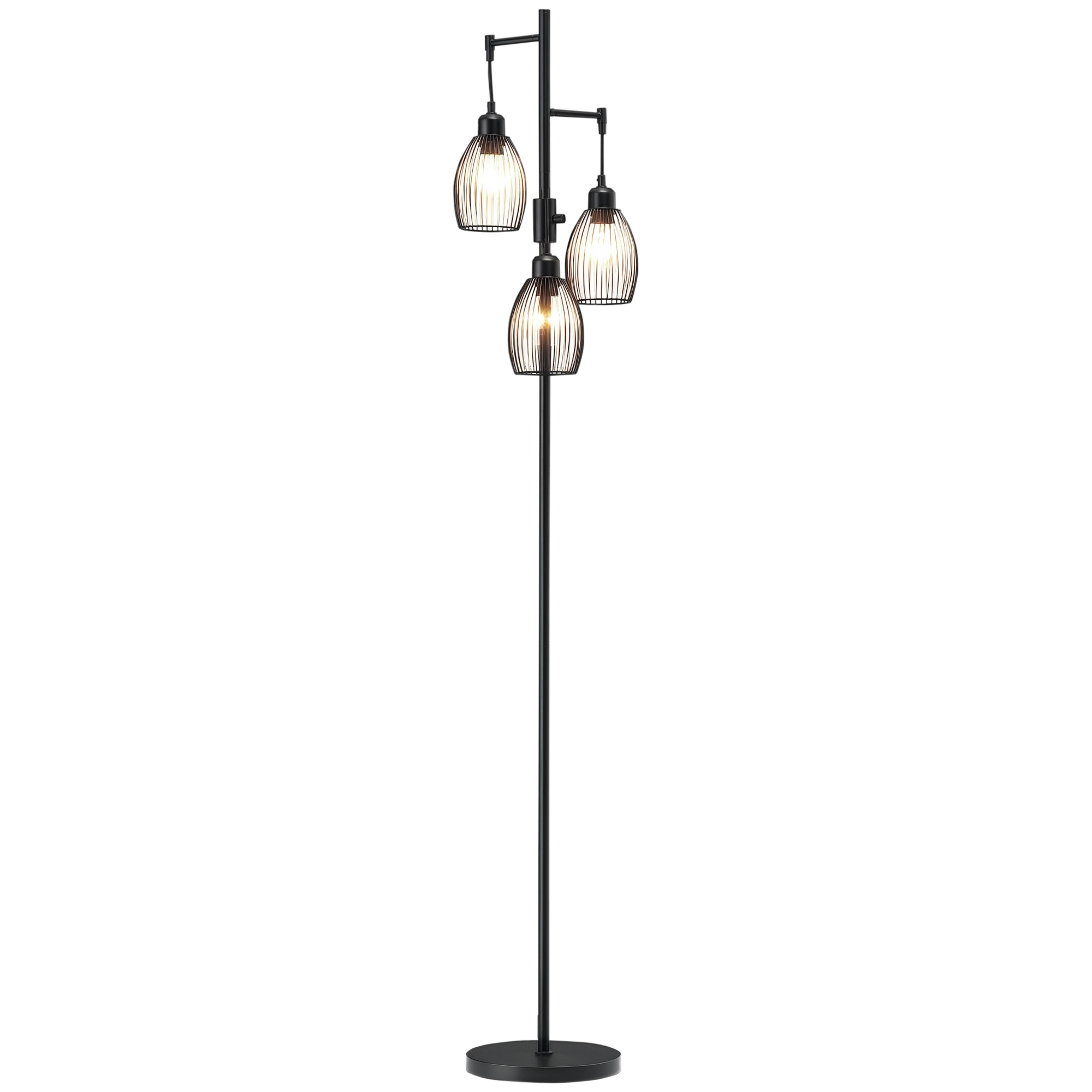 Stehlampe, Modernes Design Mit Fußschalter, 30 X 30 X 170,5 Cm, Schwarz
