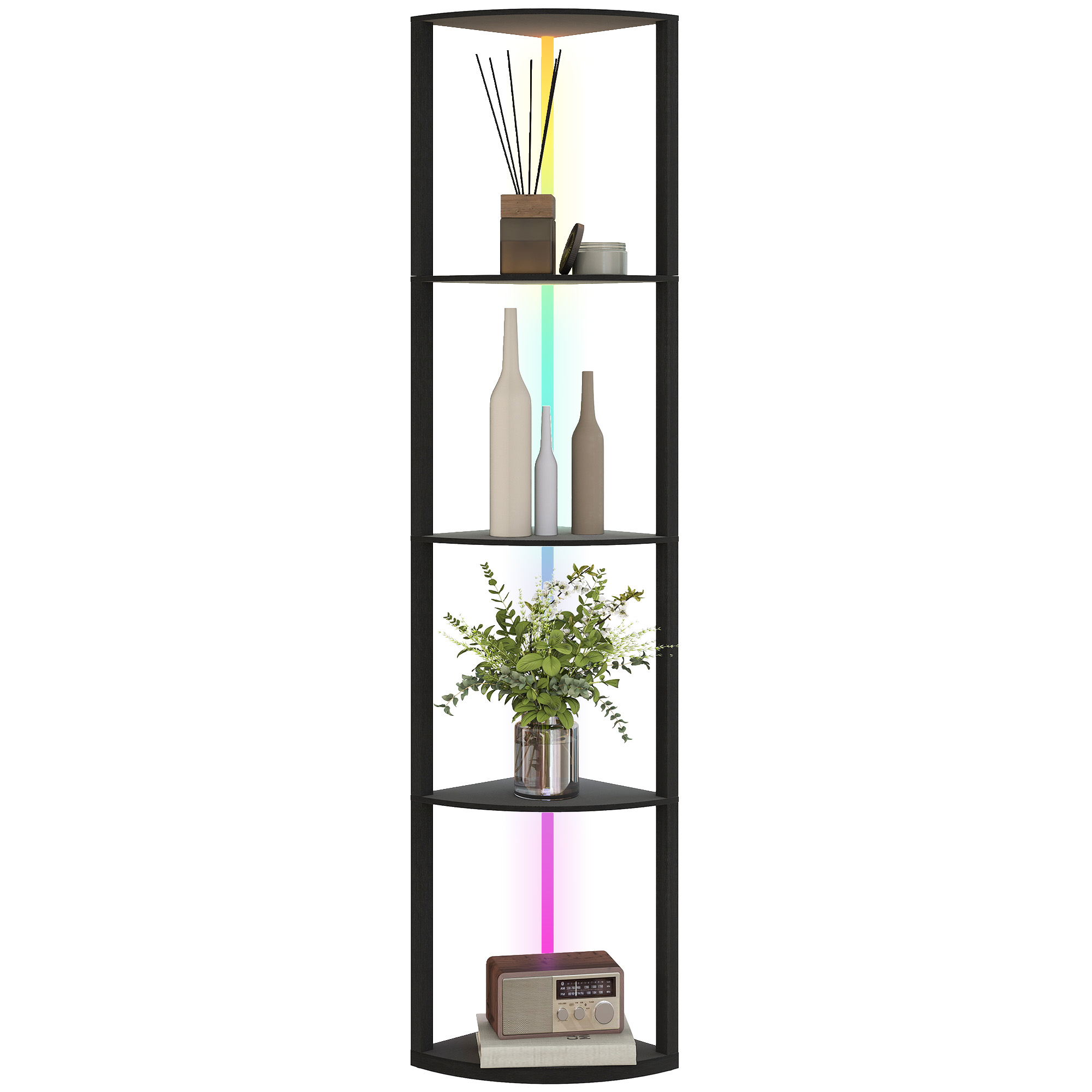 Stehlampe, Modernes Design Mit Fußschalter, 42 X 29,5 X 163 Cm, Schwarz