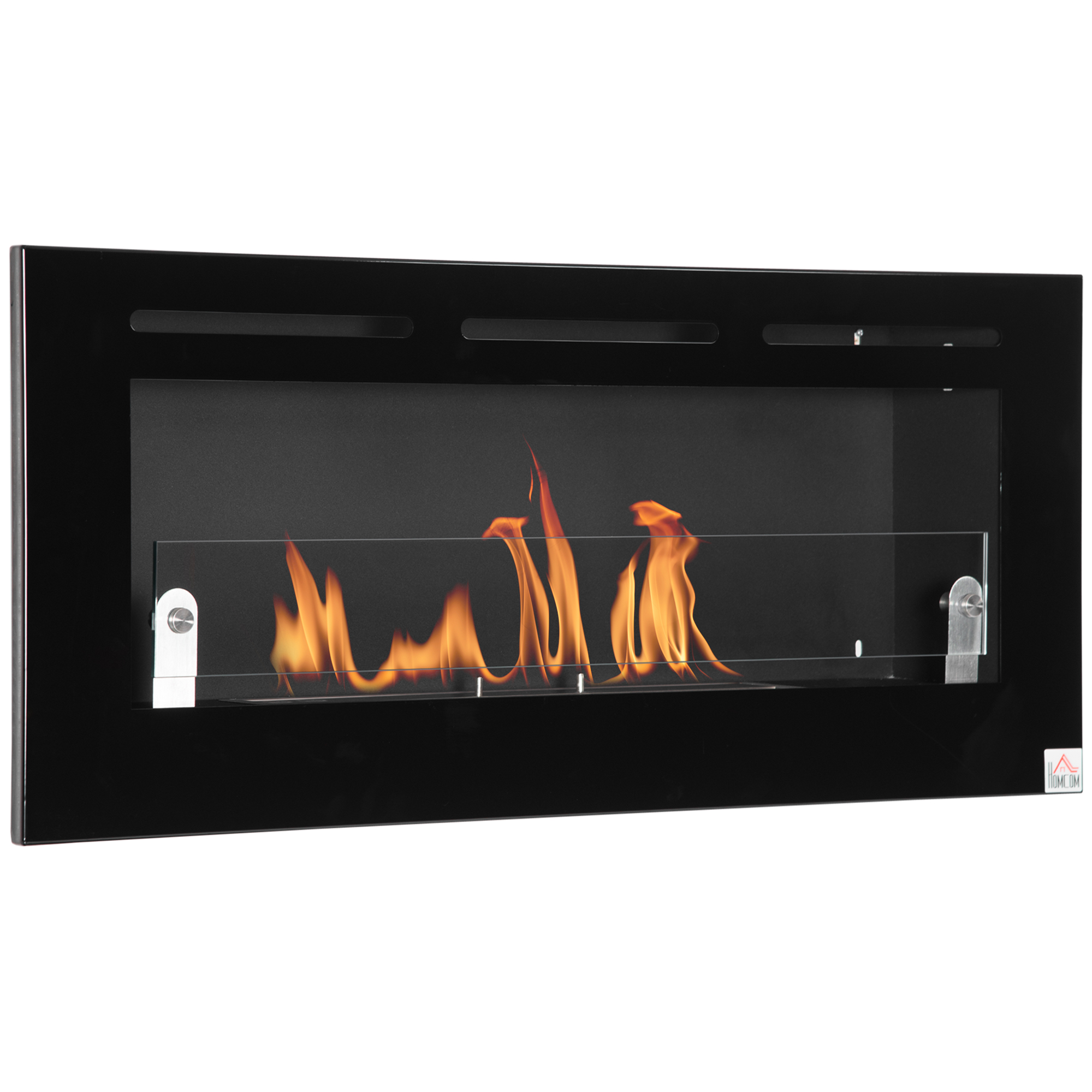 Wandkamin Mit Bioethanol, 2,8 L, 102 X 16 X 43 Cm, Schwarz