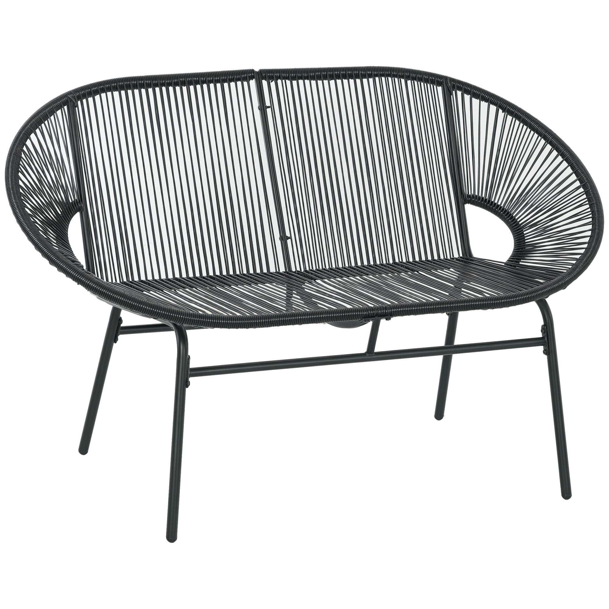 Gartensessel, Komfortable Und Umhüllende Sitzfläche, 132 X 72 X 83 Cm, Schwarz