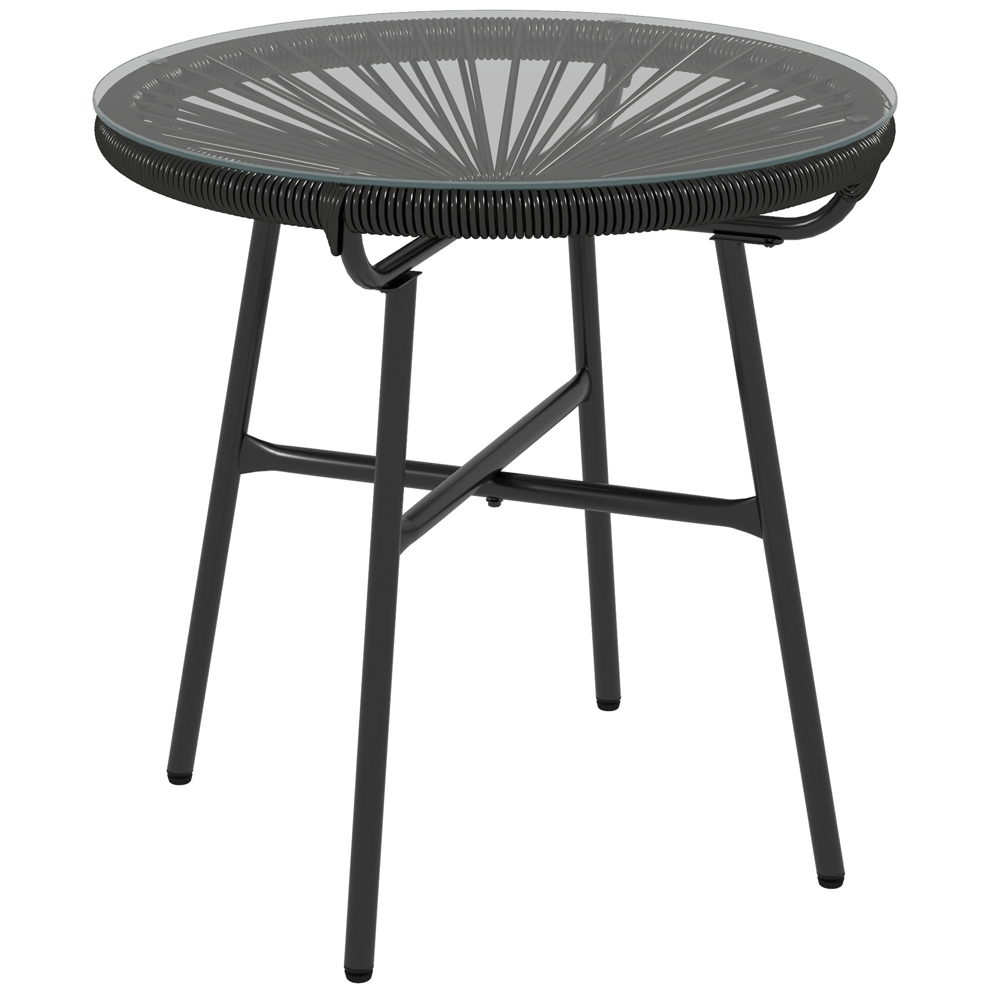 Gartentisch, Robuste Und Leicht Zu Reinigende Ablagefläche, 50 X 50 X 50 Cm, Schwarz