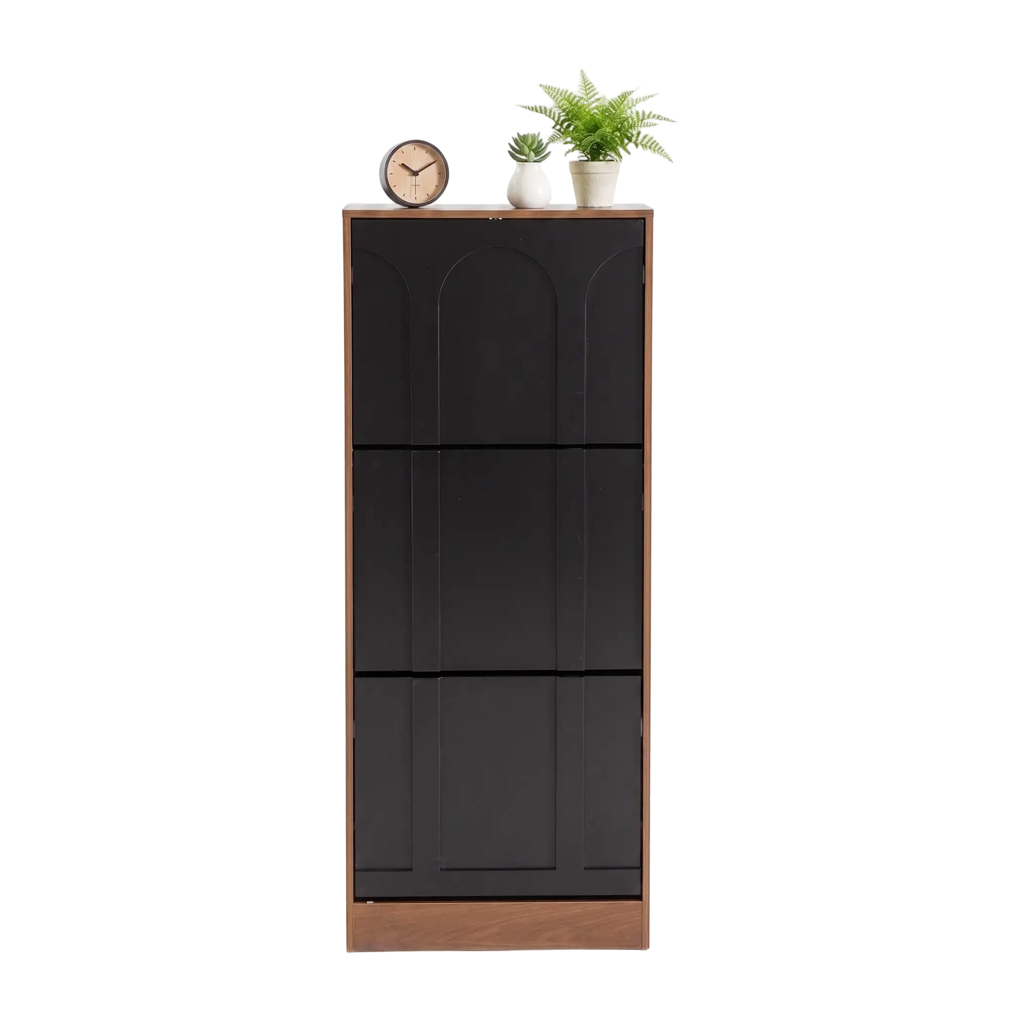 Schuhschrank, Kompakt, 50 X 24 X 122,5 Cm, Schwarz