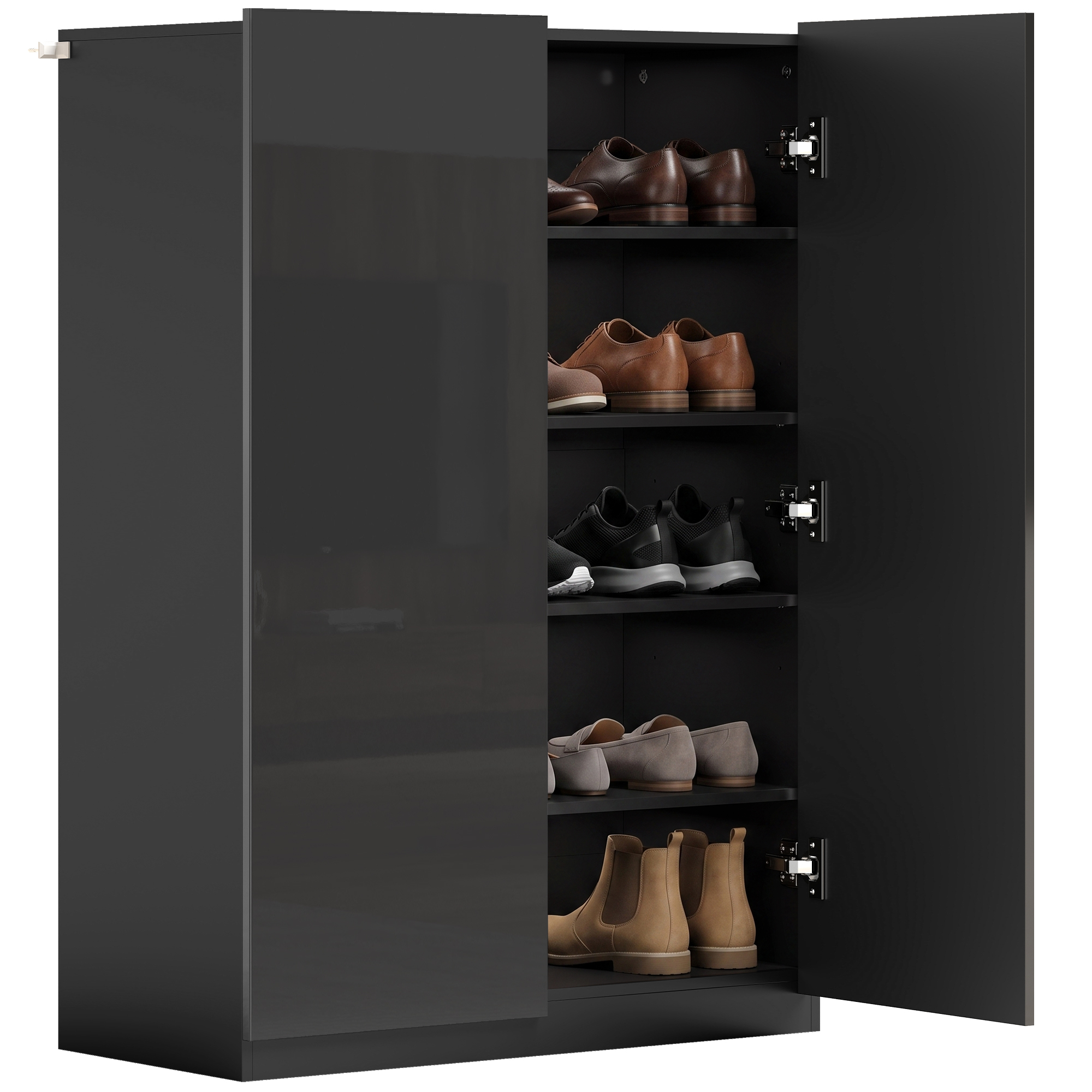 Schuhschrank, Verstellbar, 72 X 34 X 103 Cm, Schwarz