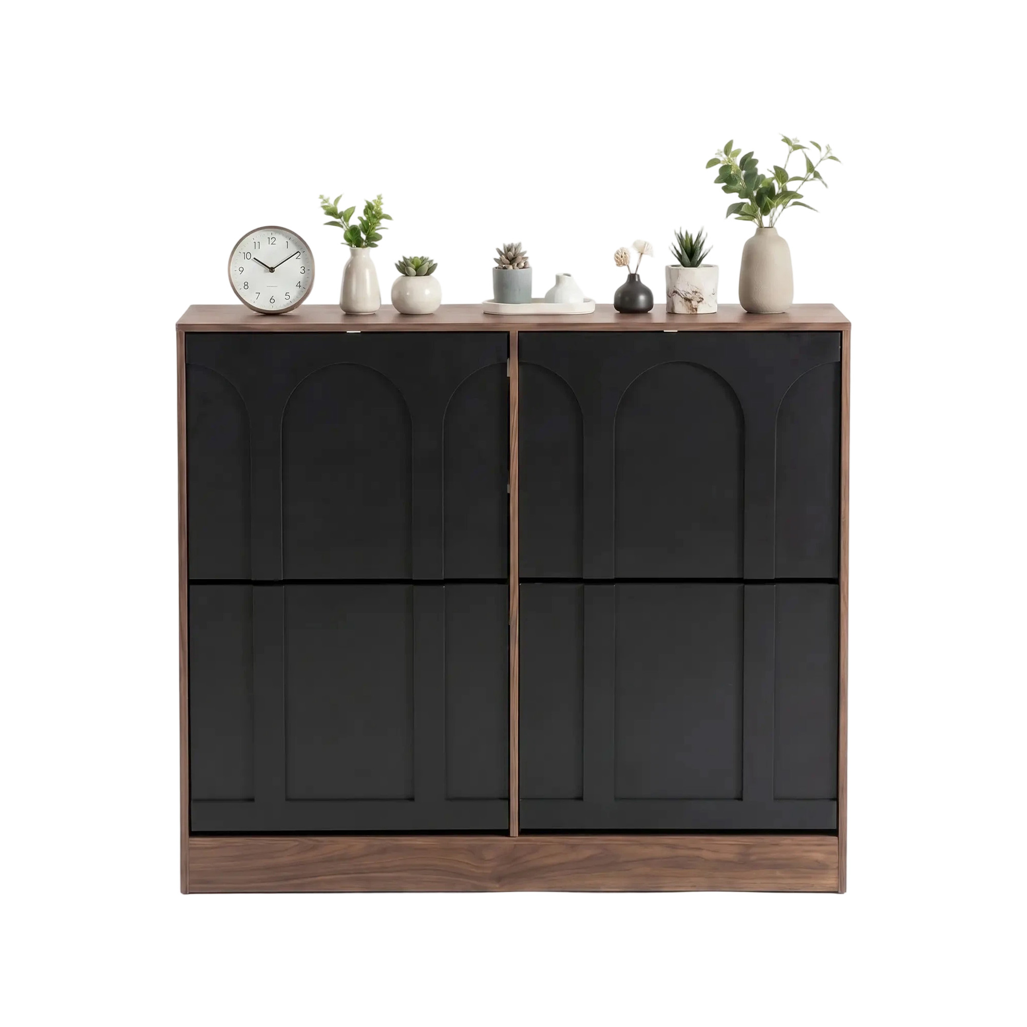 Schuhschrank, Kompakt, 98,5 X 24 X 85 Cm, Schwarz