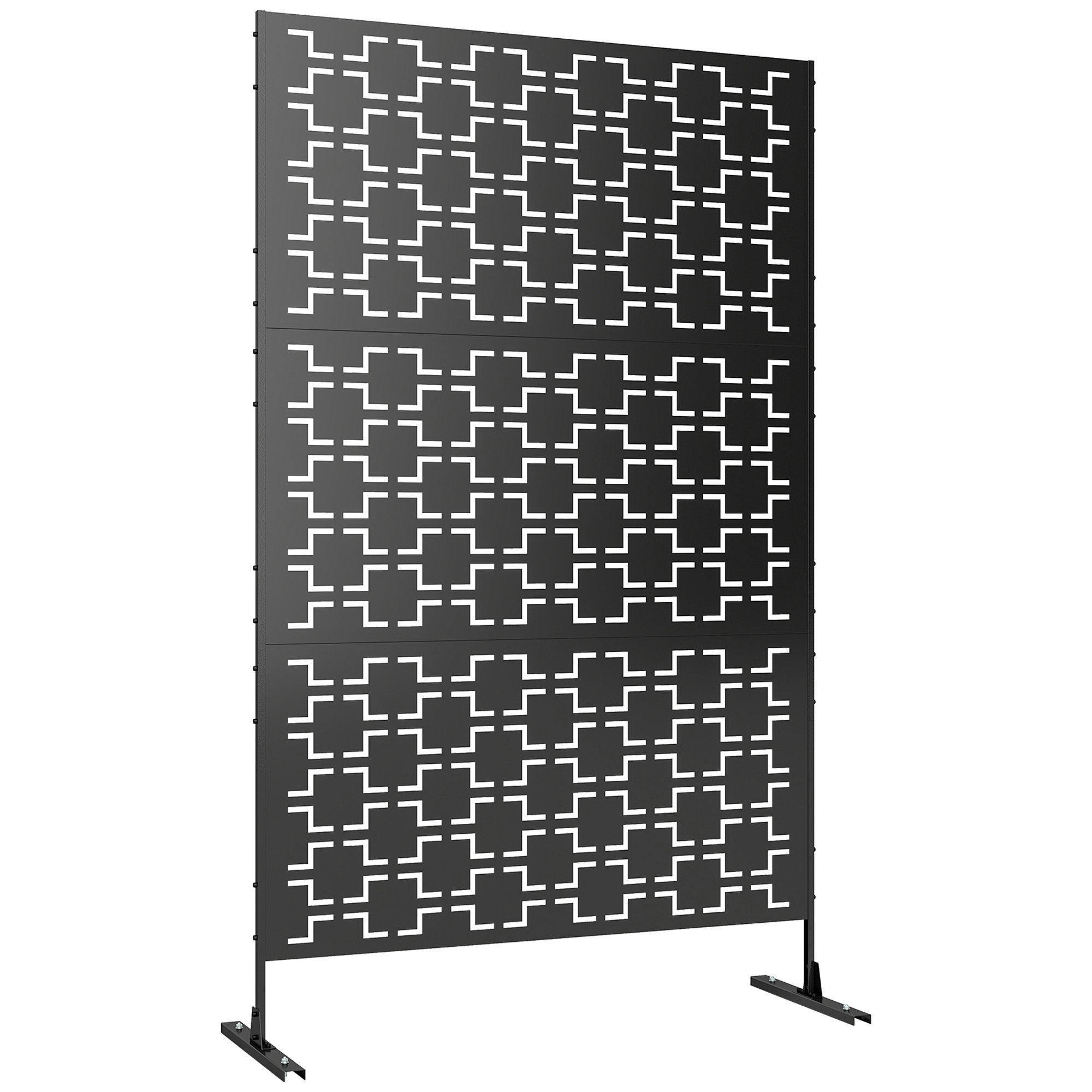 Sichtschutzpaneel, Dekorativ Durchbrochen, 122 X 45 X 198 Cm, Schwarz